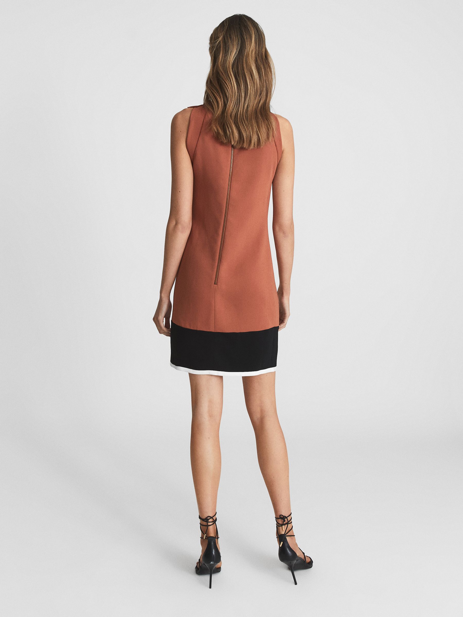Colourblock Mini Dress in Orange - Image 5 of 6