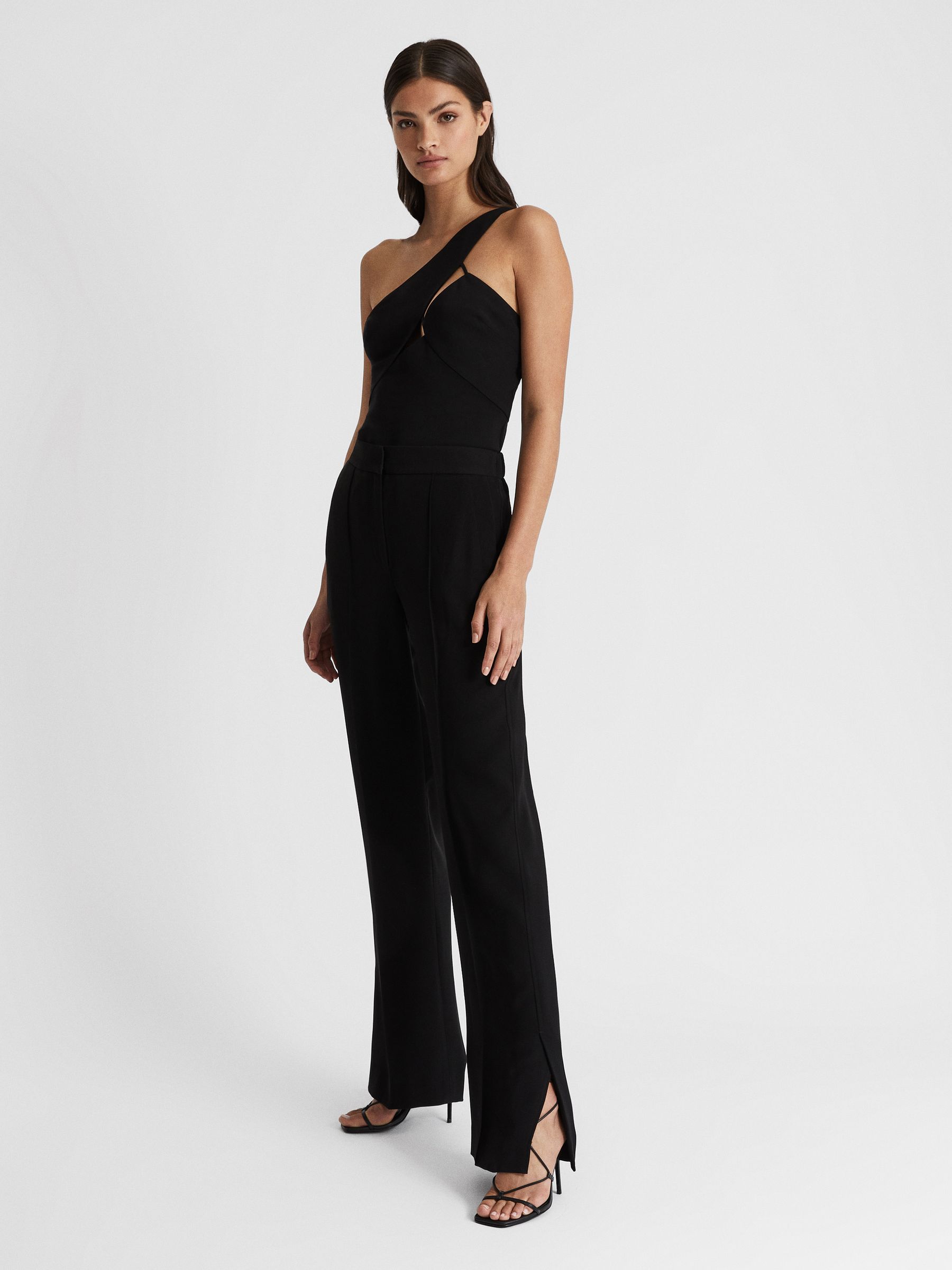 Leather Strappy Wrap Sandals in Black - Image 8 of 10