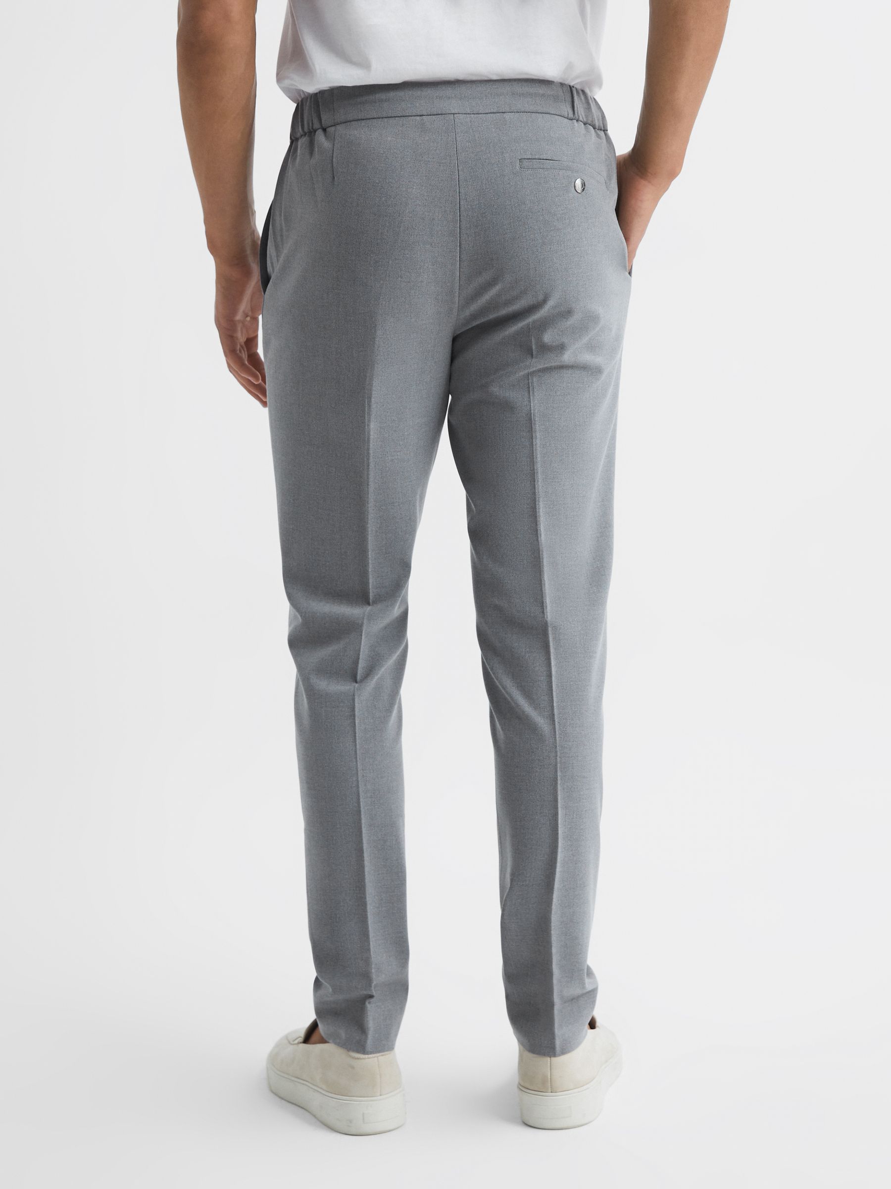 Drawcord Waist Relaxed Trousers in Soft Grey - Image 5 of 5