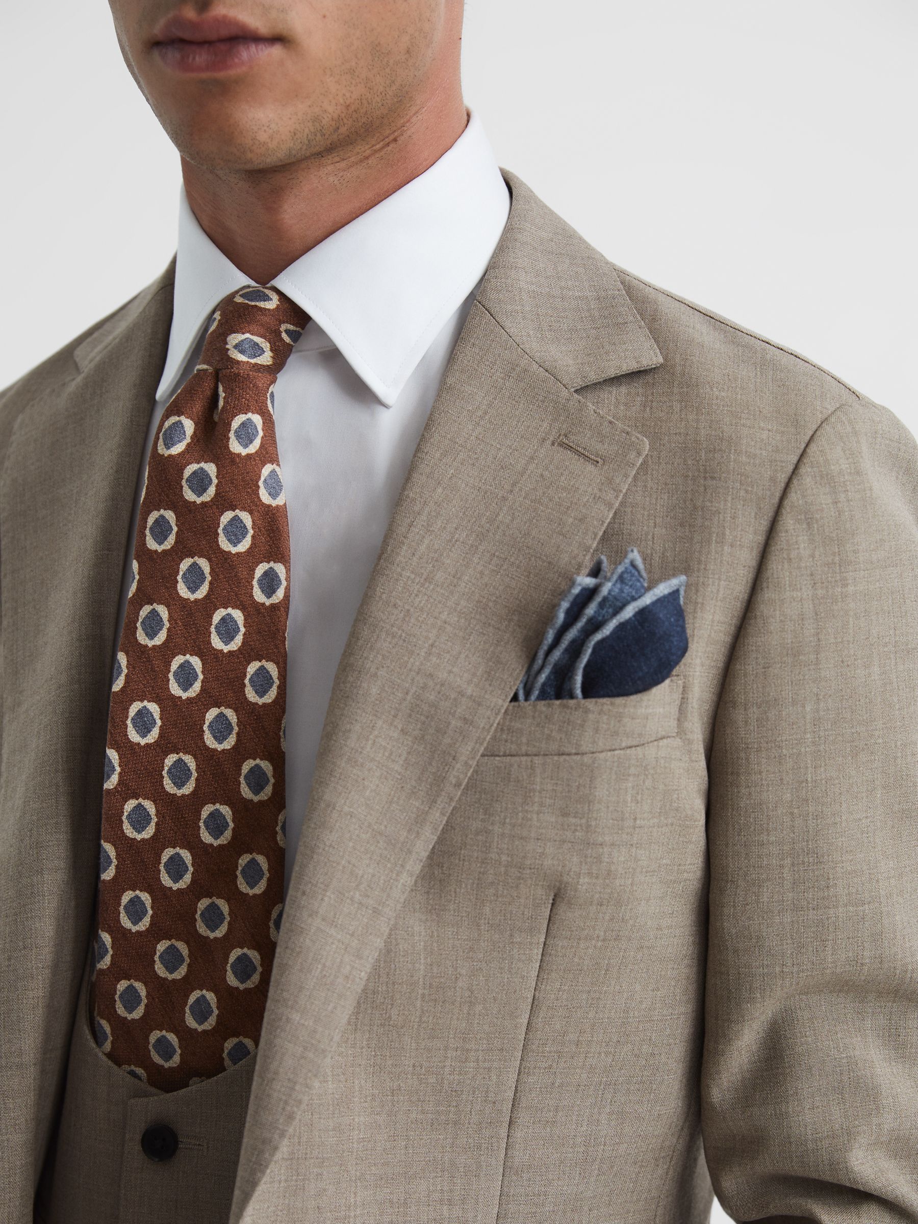 Rope Light Brown Single Breasted Textured Slim Fit Blazer - Image 5 of 12