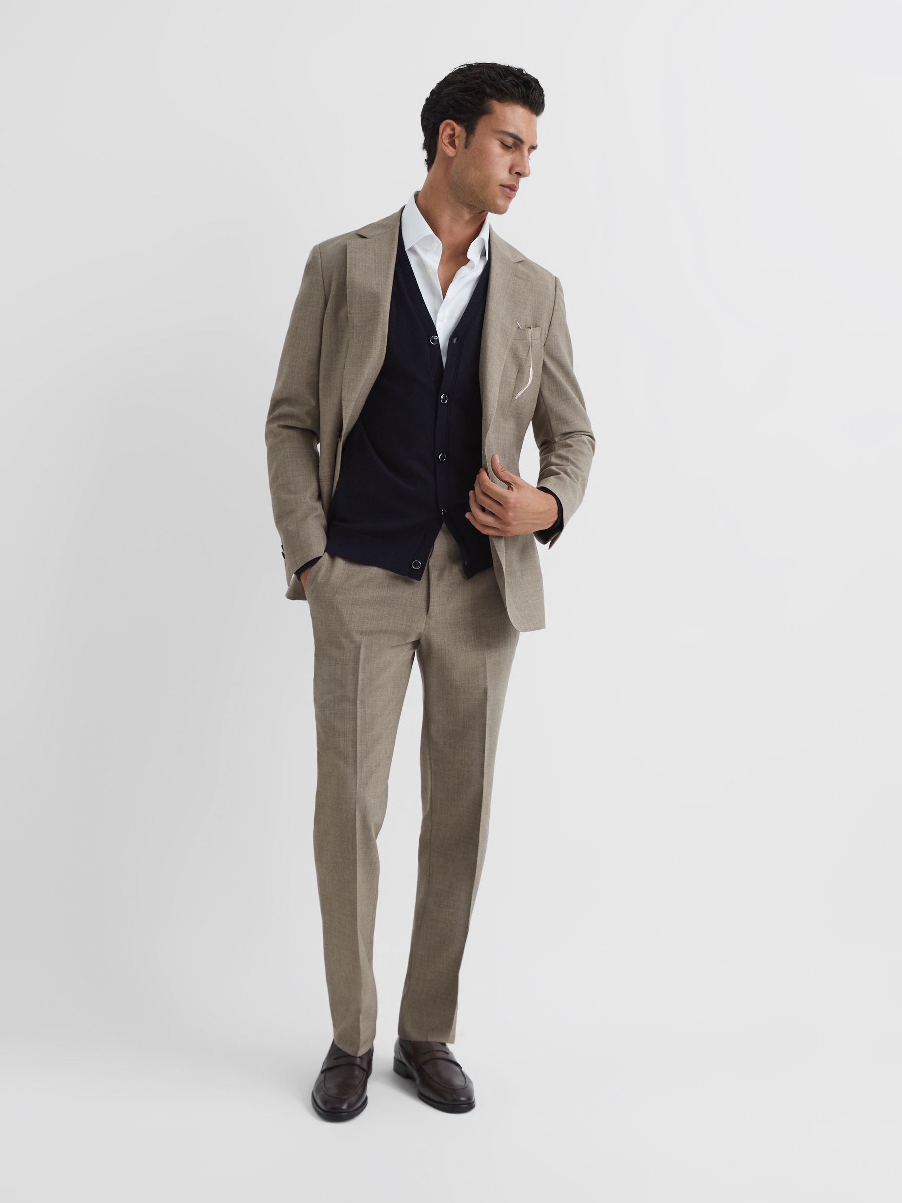 Rope Light Brown Single Breasted Textured Slim Fit Blazer - Image 8 of 12