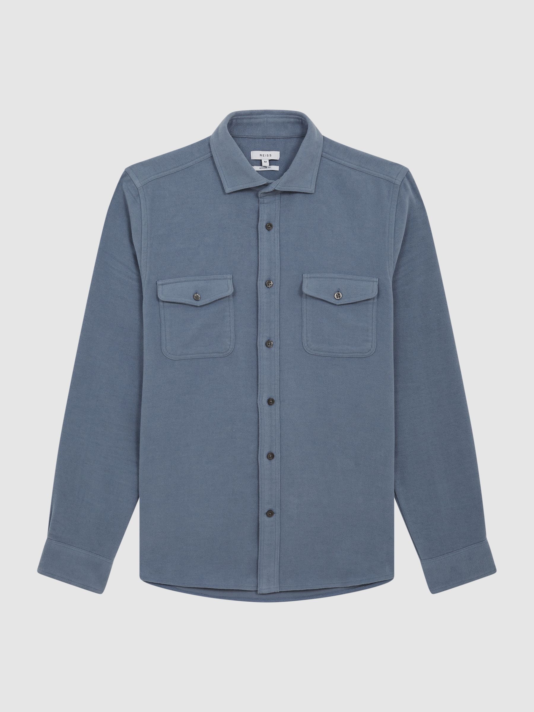 Twin Pocket Overshirt in Airforce Blue - Image 2 of 6