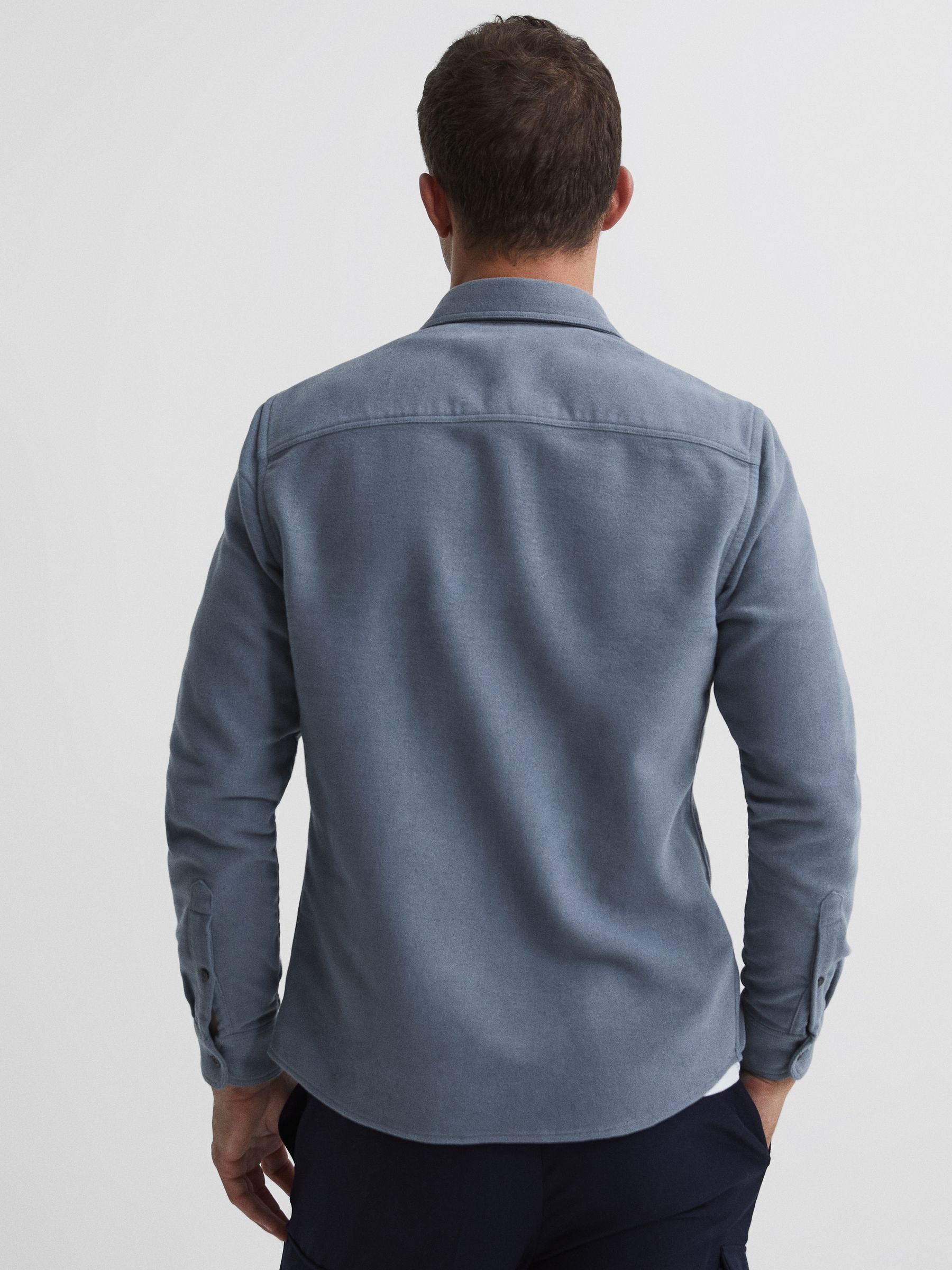 Twin Pocket Overshirt in Airforce Blue - Image 5 of 6
