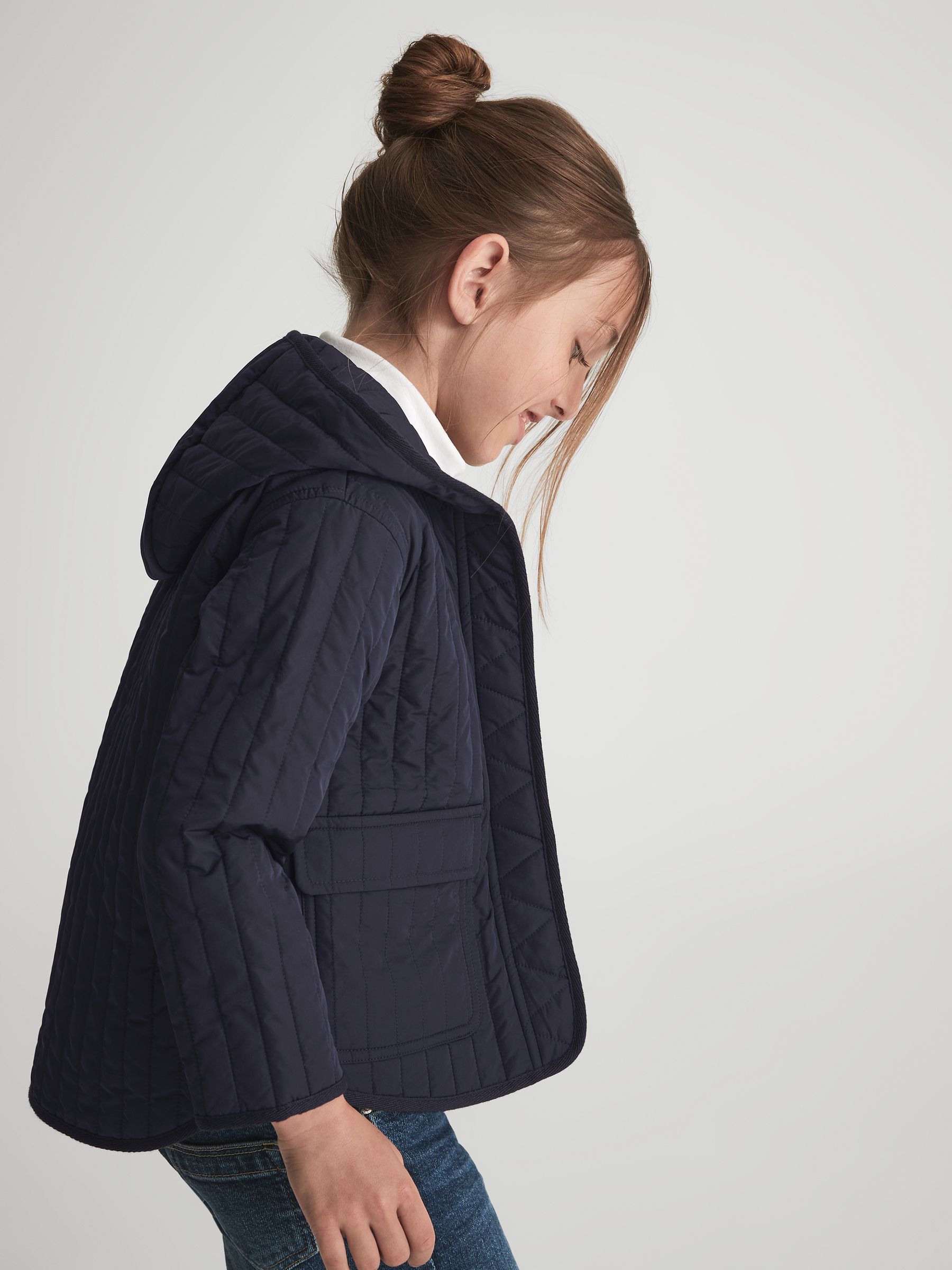 Junior Quilted Puffer Jacket in Navy - Image 1 of 9 Junior Quilted Puffer Jacket in Navy - Image 1 of 9