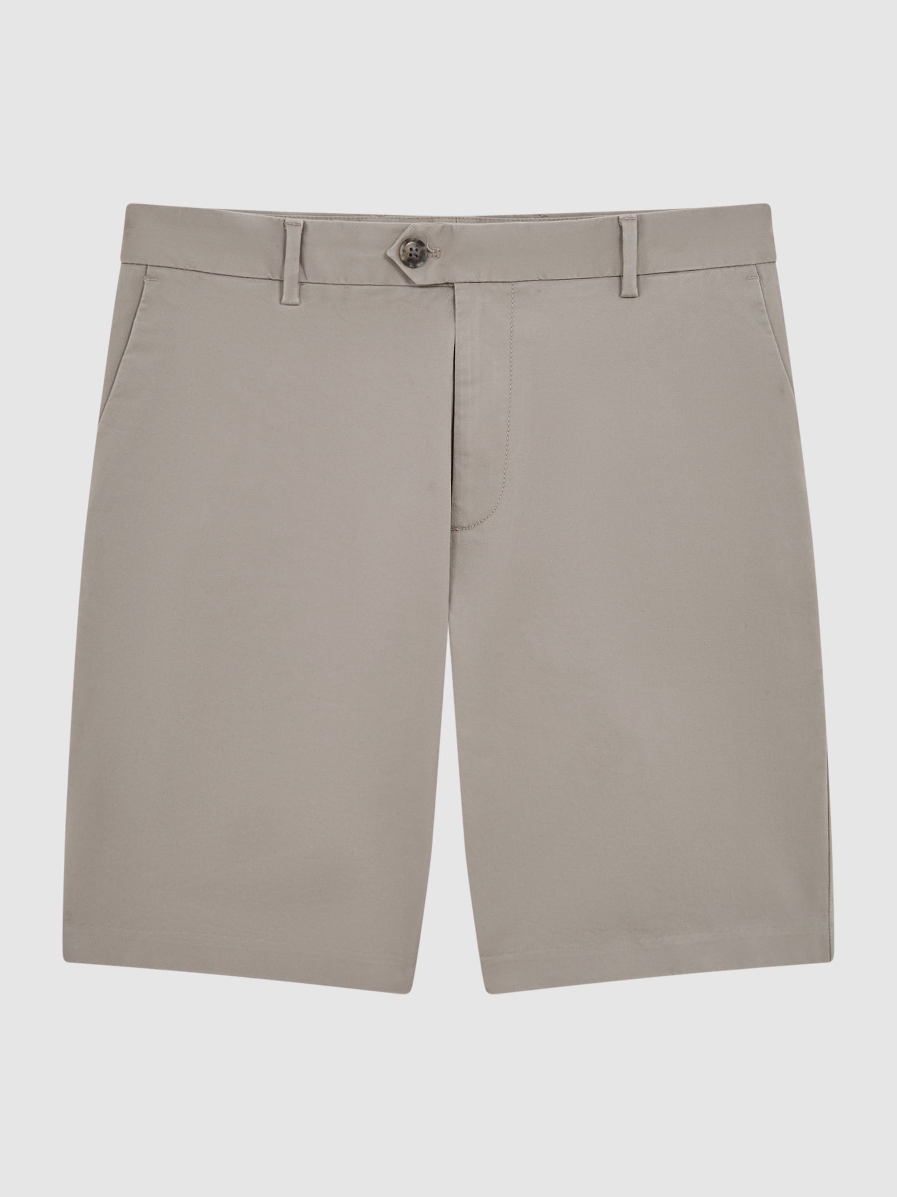 Modern Fit Cotton Blend Chino Shorts in Mushroom - Image 2 of 6 Modern Fit Cotton Blend Chino Shorts in Mushroom - Image 2 of 6
