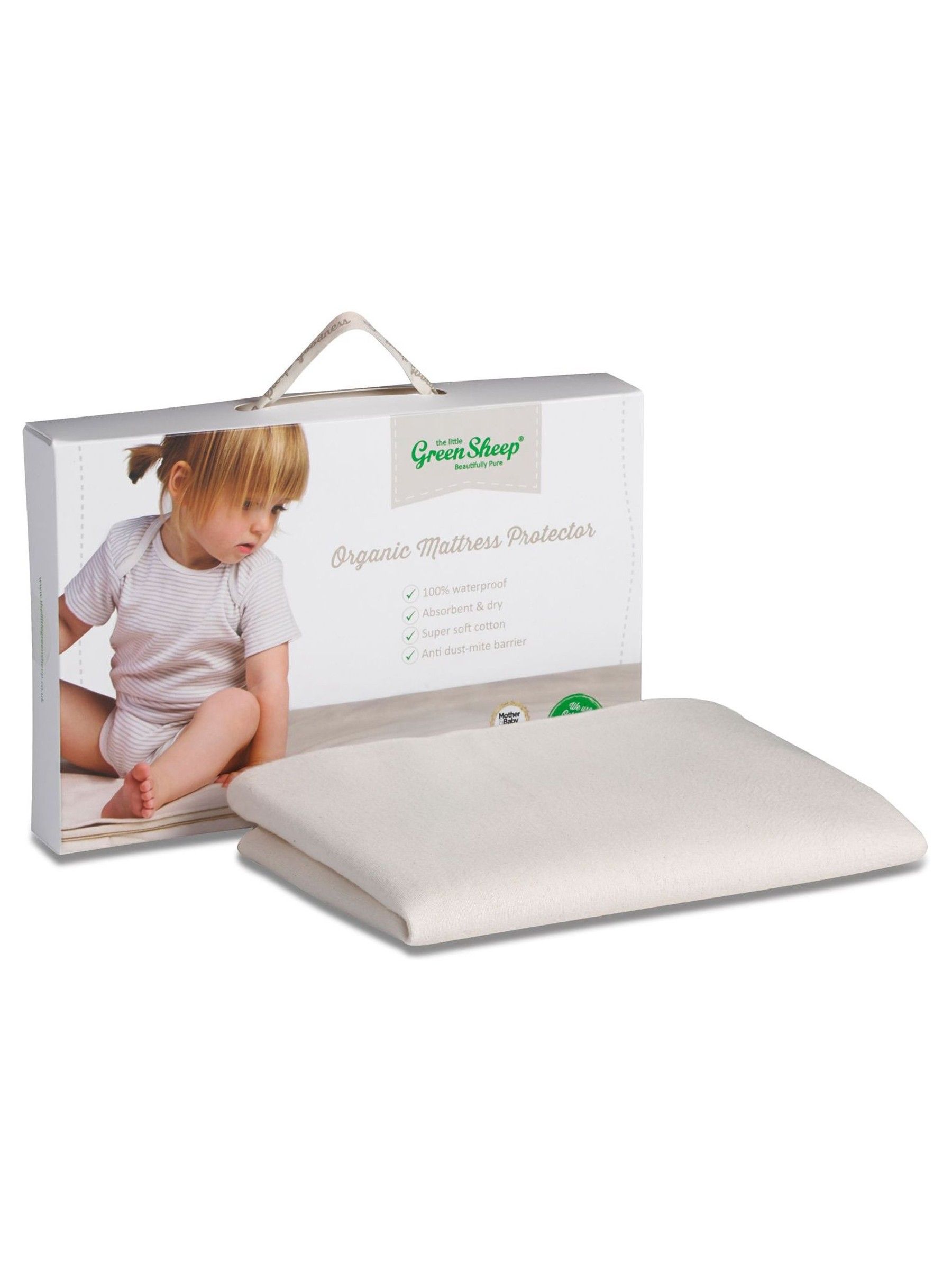 The Little Green Sheep Natural Waterproof 100% Cotton Mattress Protector - Image 5 of 5