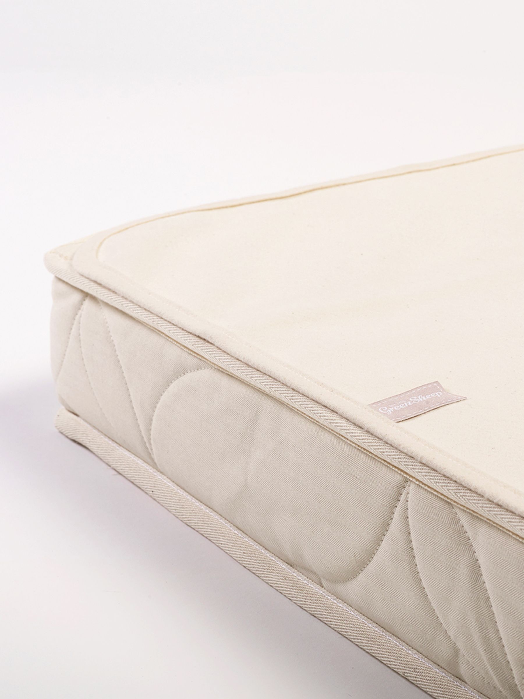 The Little Green Sheep Natural Kids Waterproof 100% Cotton Mattress Protector - Image 1 of 5