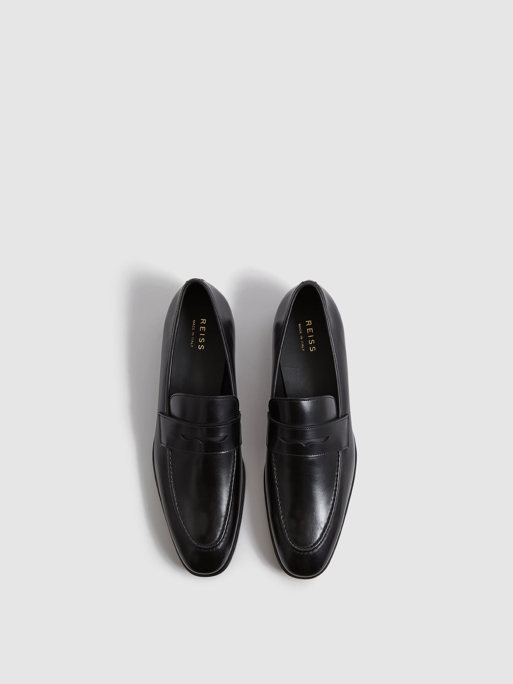 Leather Saddle Loafers in Black - Image 3 of 5