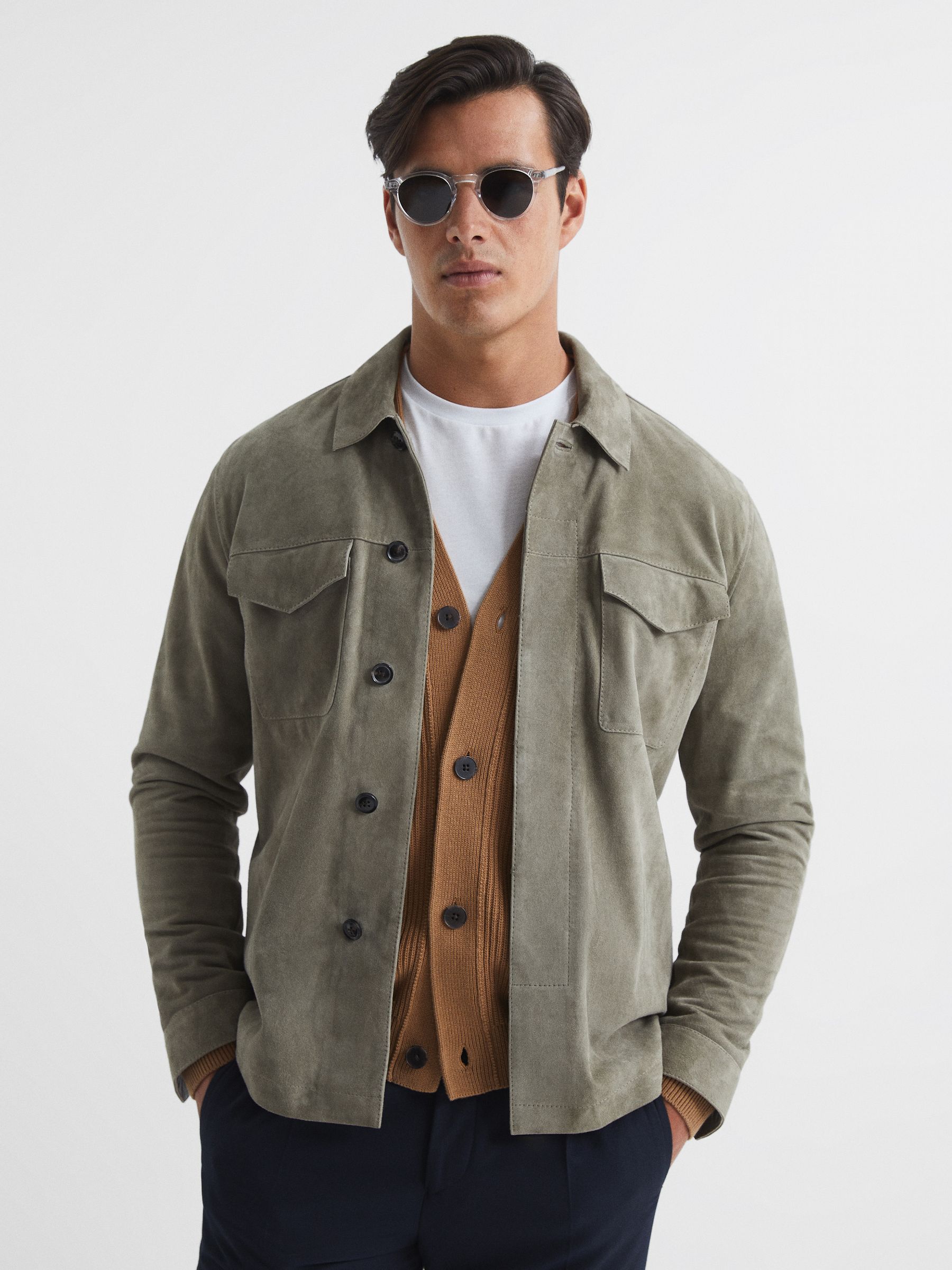 Chunky Knit Ribbed Cardigan in Camel - Image 6 of 6