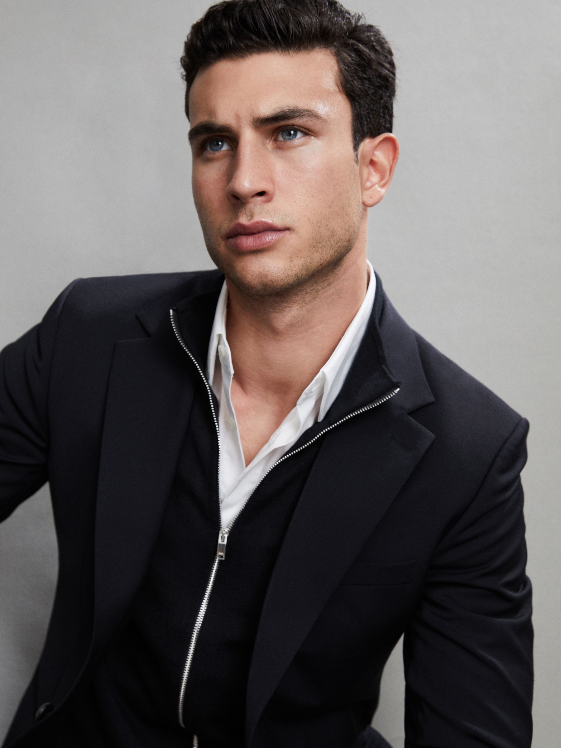Merino Wool Zip-Through Cardigan in Black - Image 6 of 6