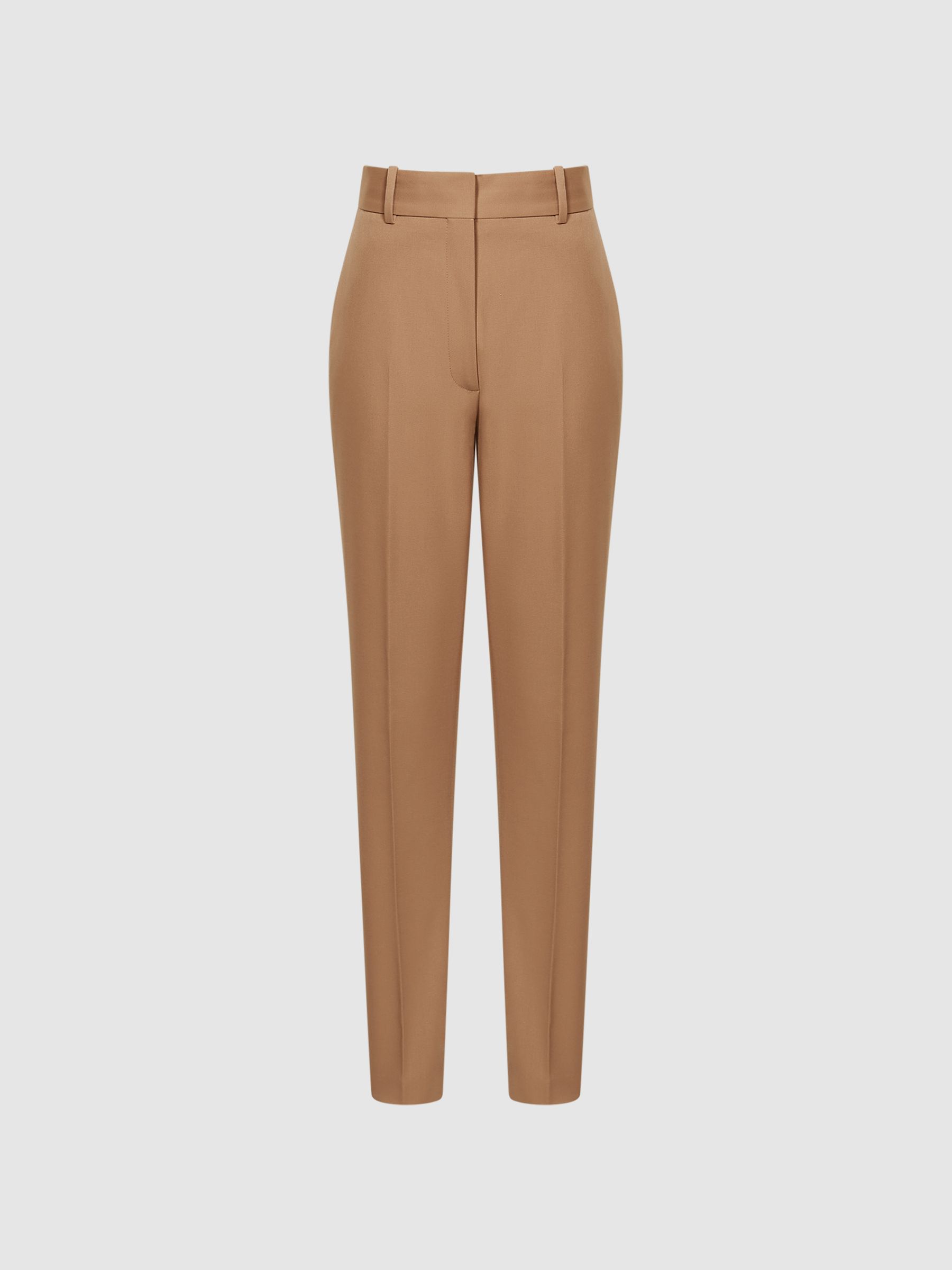 Slim Leg Tailored Trousers in Camel - Image 2 of 6