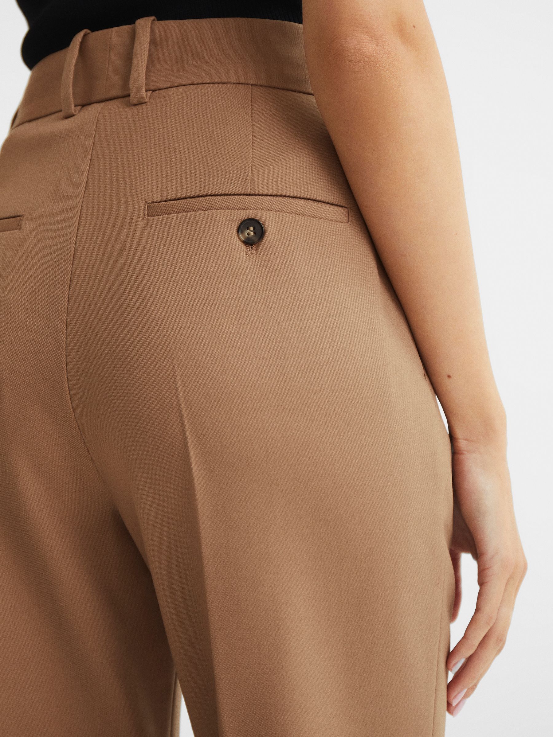Slim Leg Tailored Trousers in Camel - Image 6 of 6