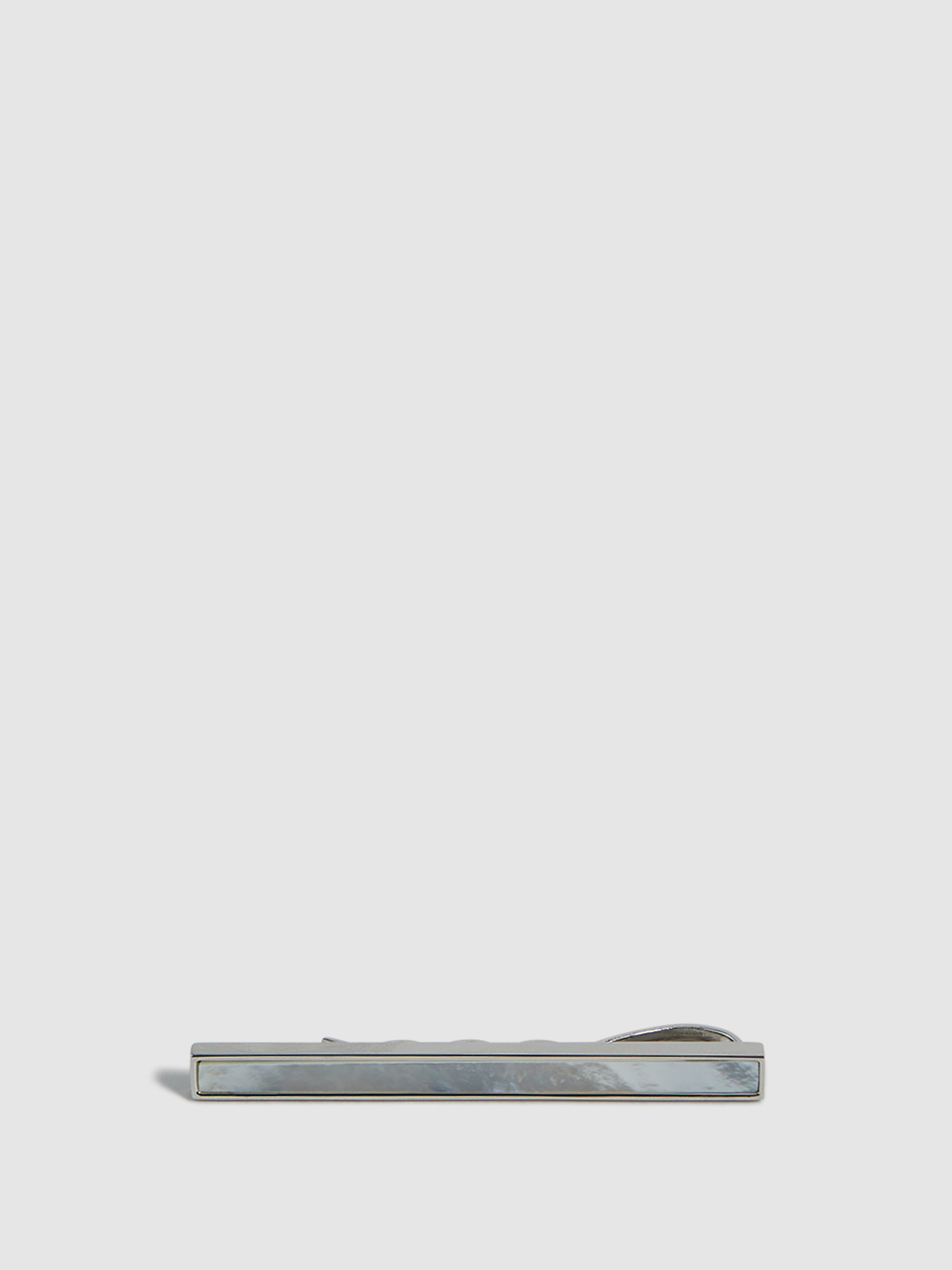 Stone Insert Tie Bar in Silver - Image 1 of 4