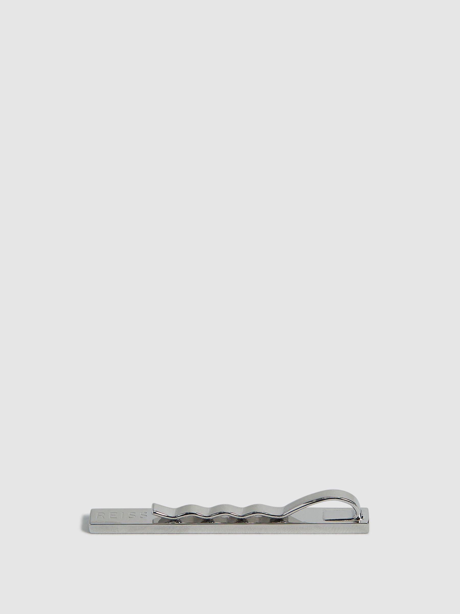 Stone Insert Tie Bar in Silver - Image 3 of 4