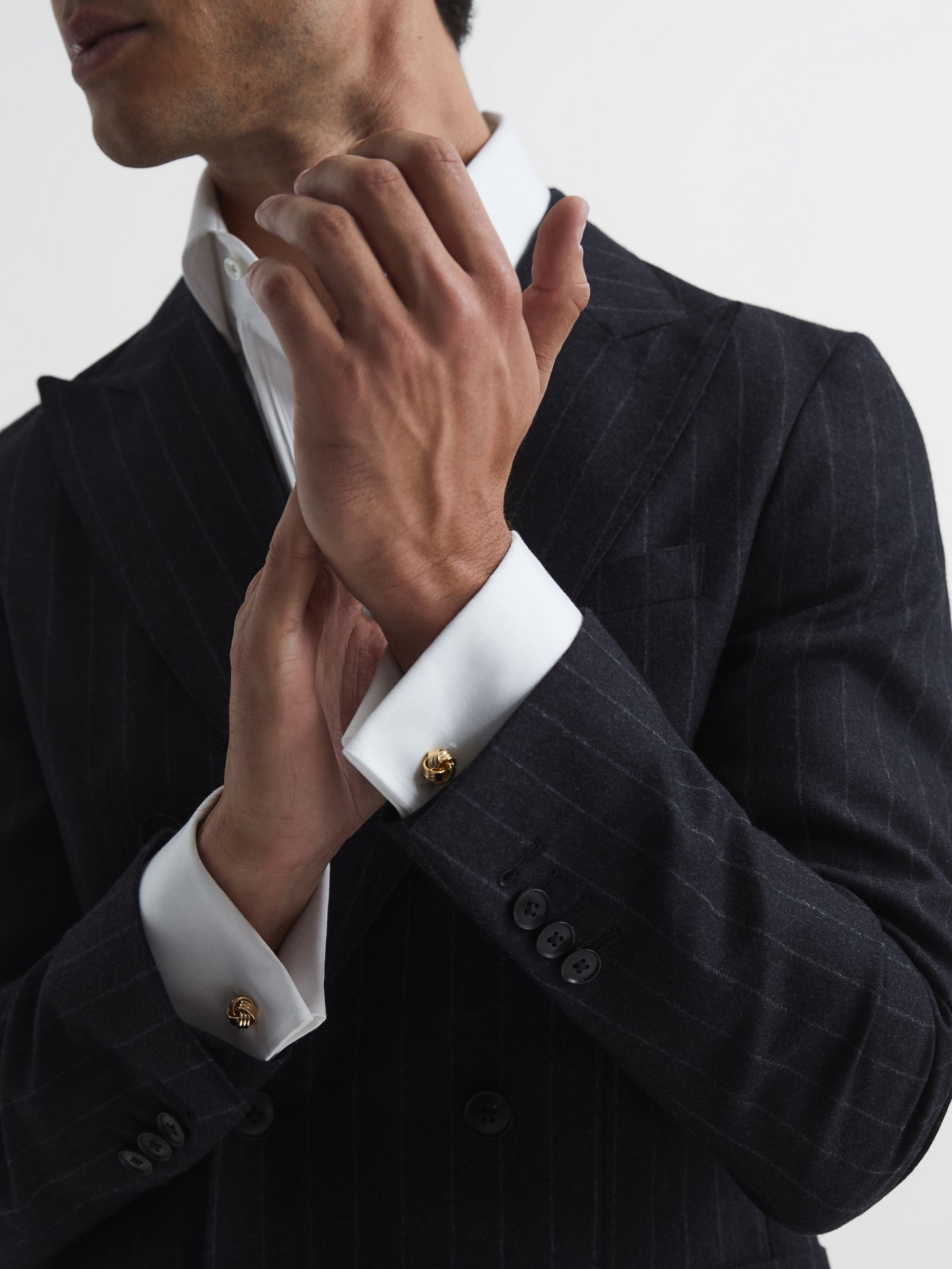 Knot Cufflinks in Gold - Image 2 of 6