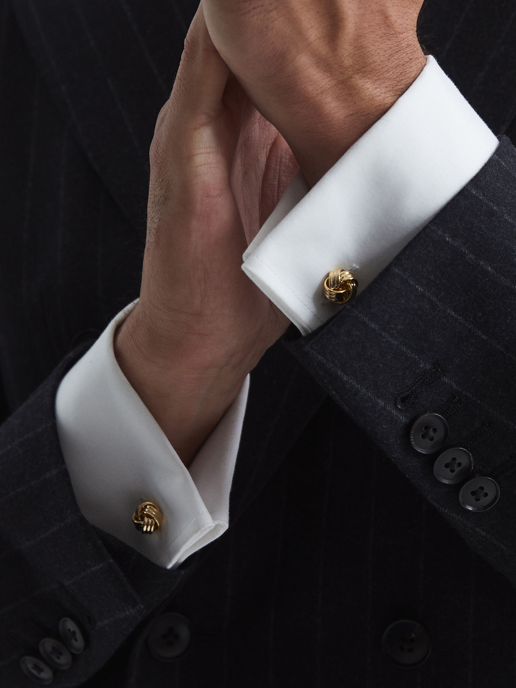 Knot Cufflinks in Gold - Image 5 of 6