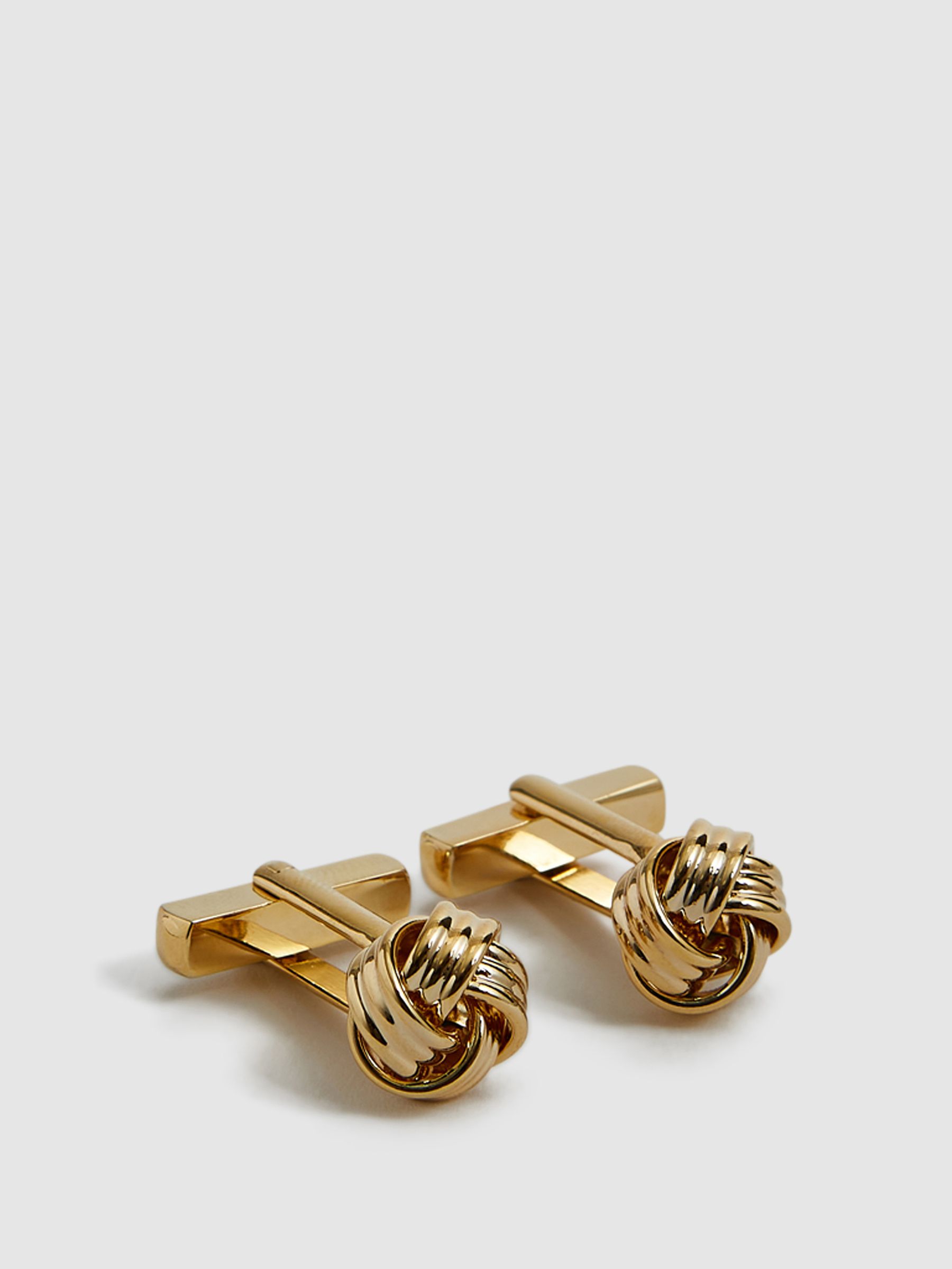 Knot Cufflinks in Gold - Image 6 of 6