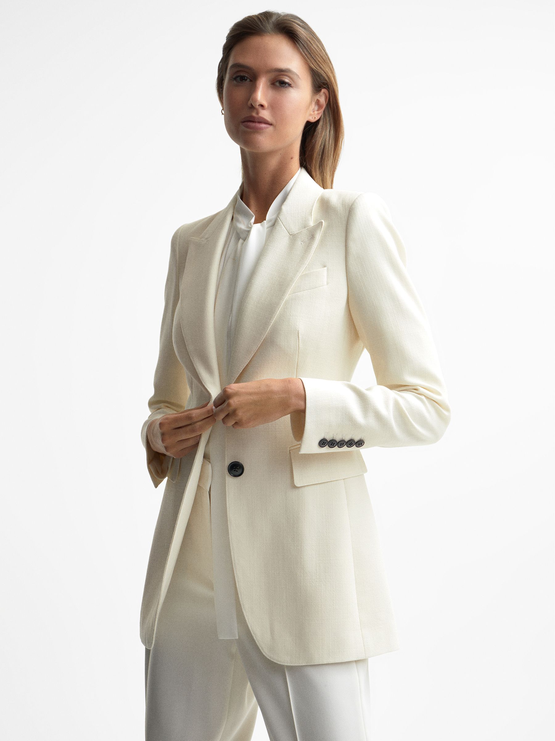 Single Breasted Blazer in White - Image 3 of 6