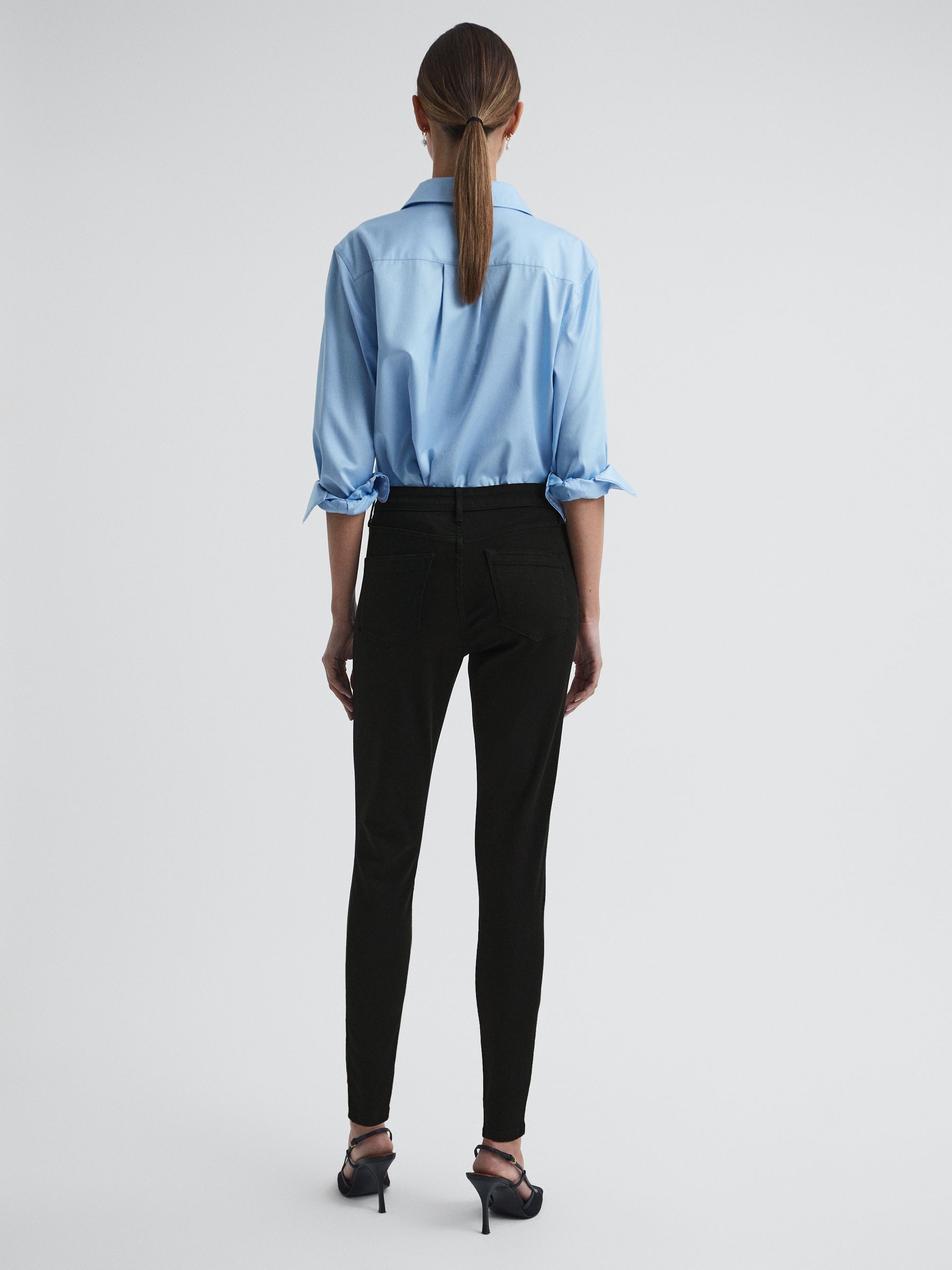 Petite Mid Rise Skinny Jeans in Black - Image 10 of 11