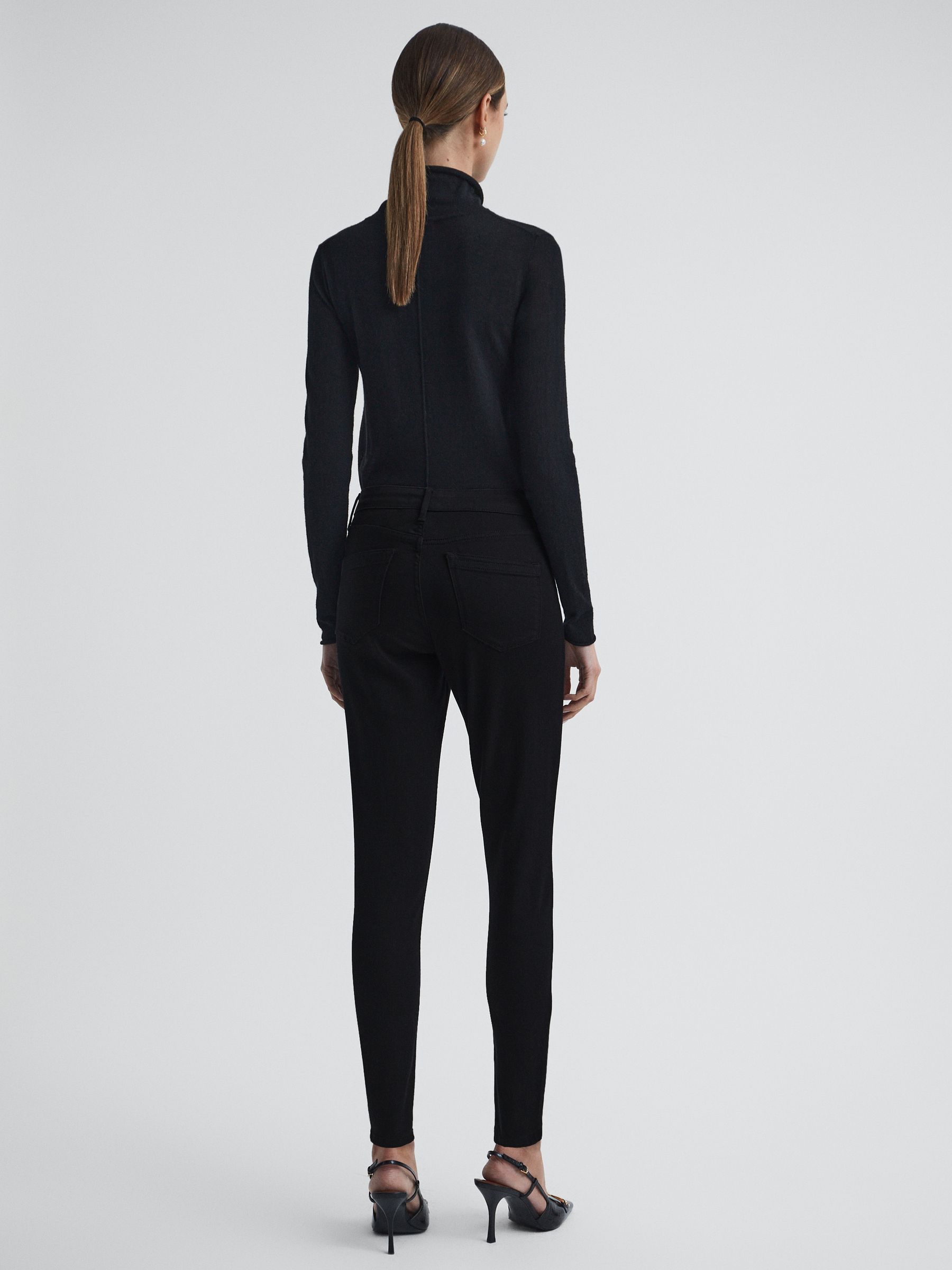 Petite Mid Rise Skinny Jeans in Black - Image 5 of 11