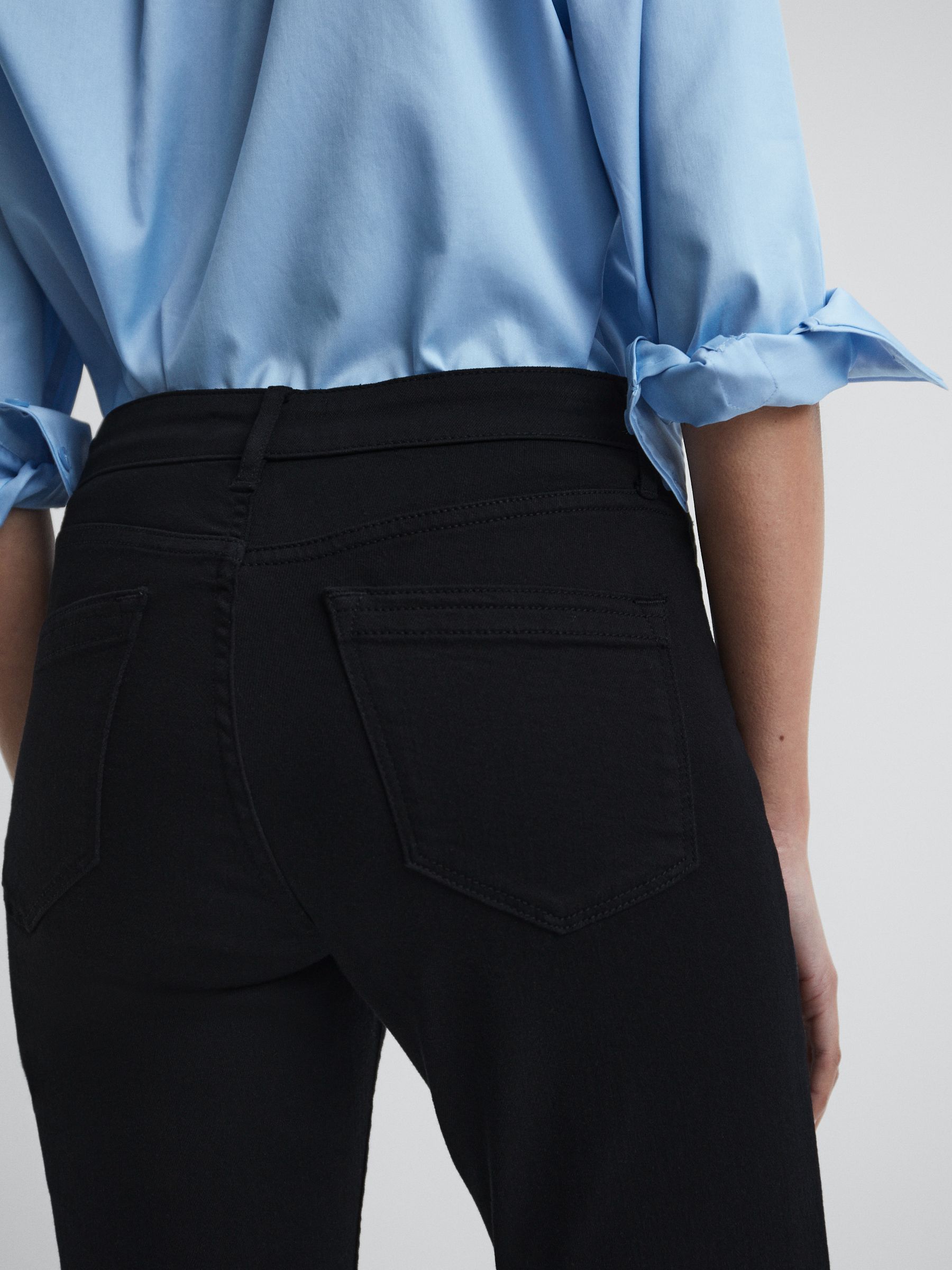 Petite Mid Rise Skinny Jeans in Black - Image 9 of 11