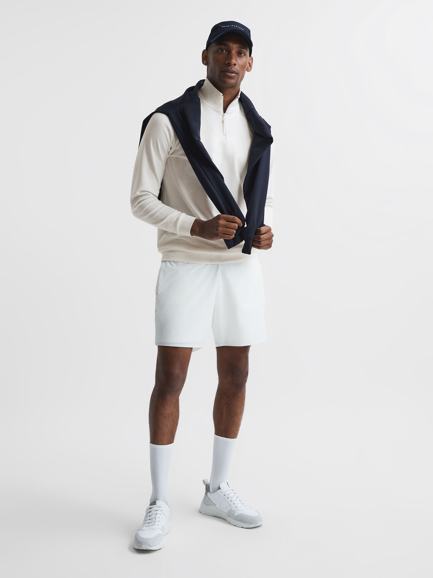 Castore Zip Neck Bonded Polo in White - Image 3 of 7