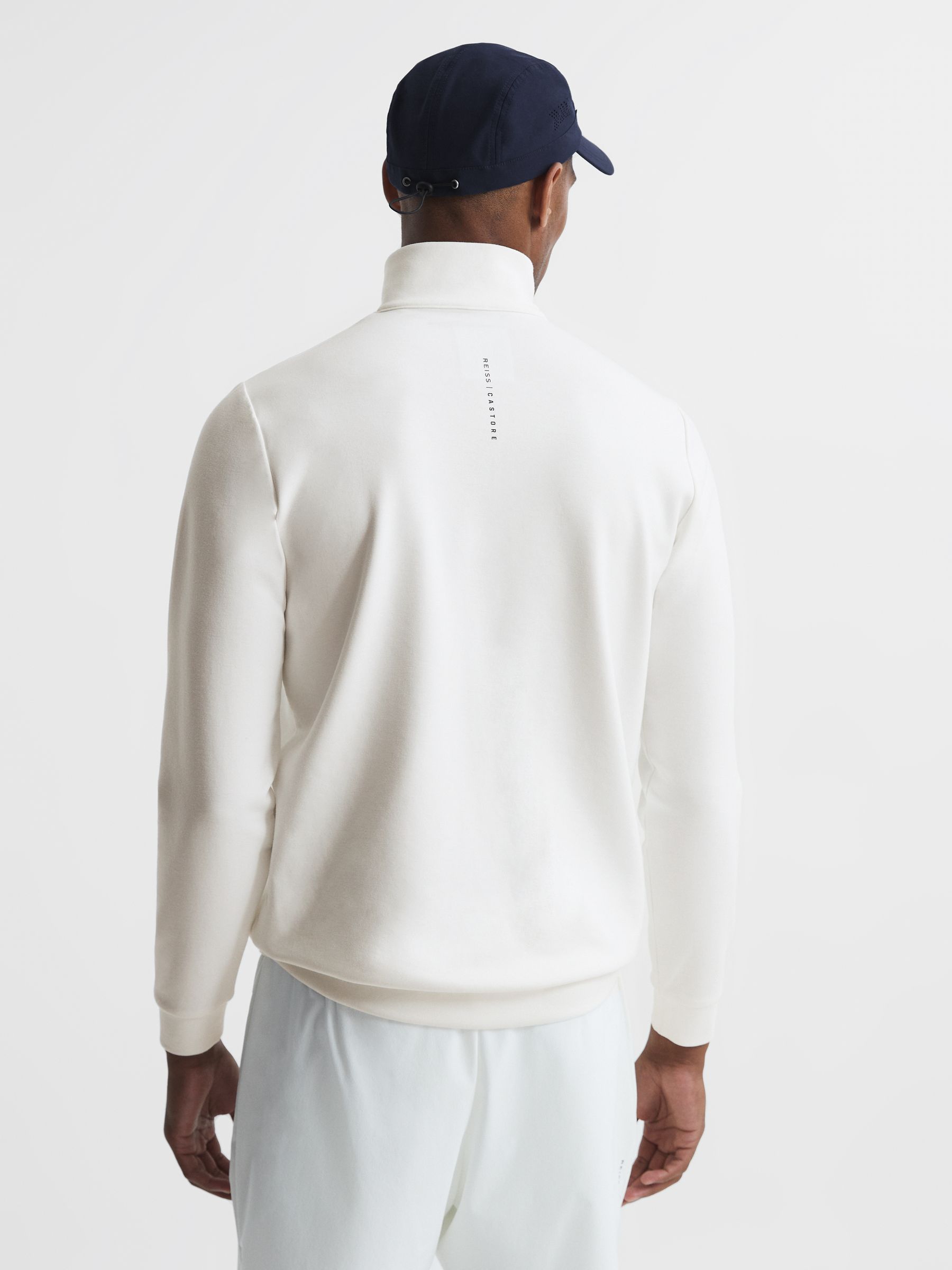 Castore Zip Neck Bonded Polo in White - Image 5 of 7