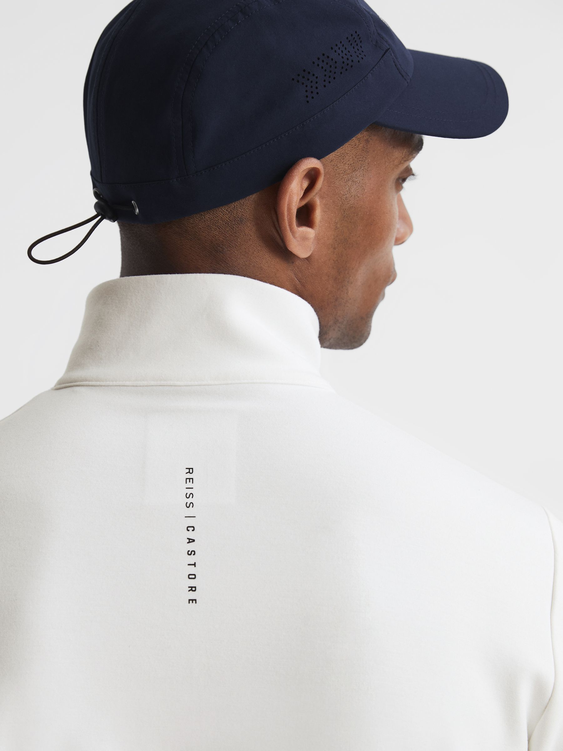 Castore Zip Neck Bonded Polo in White - Image 7 of 7