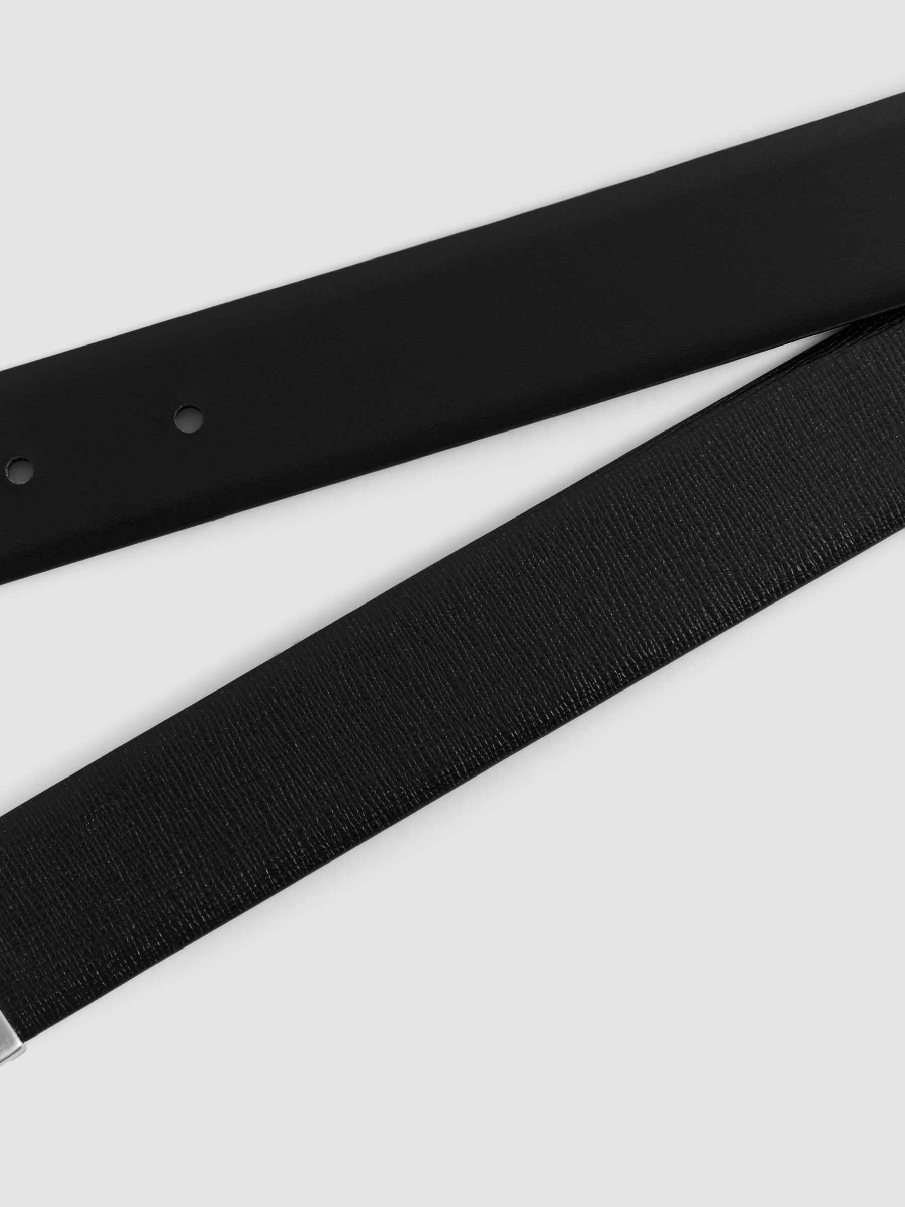 Reversible Leather Belt in Black - image 3