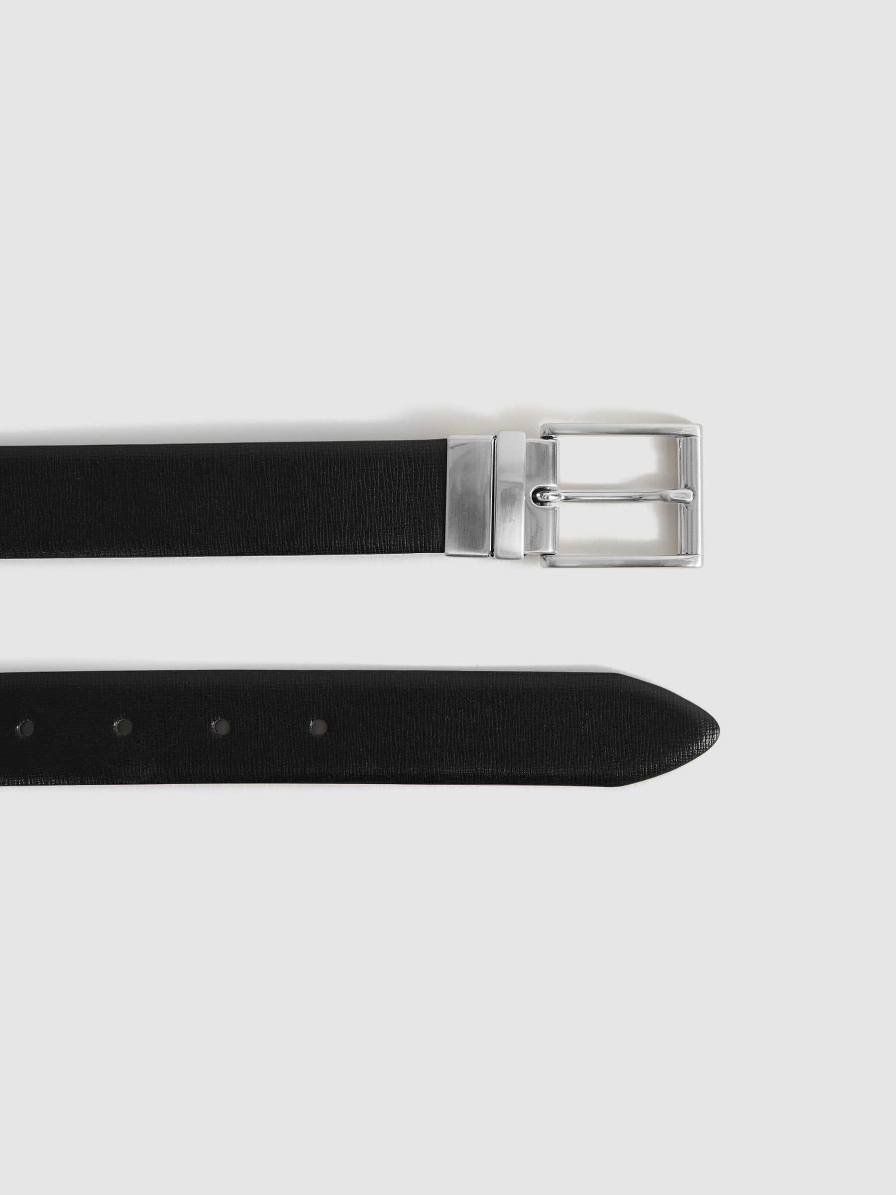 Reversible Leather Belt in Black - image 2