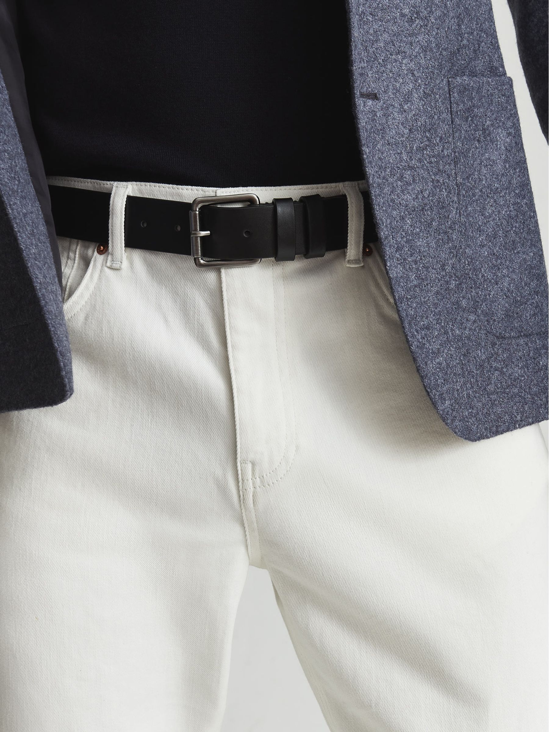 Leather Belt in Black - Image 2 of 4