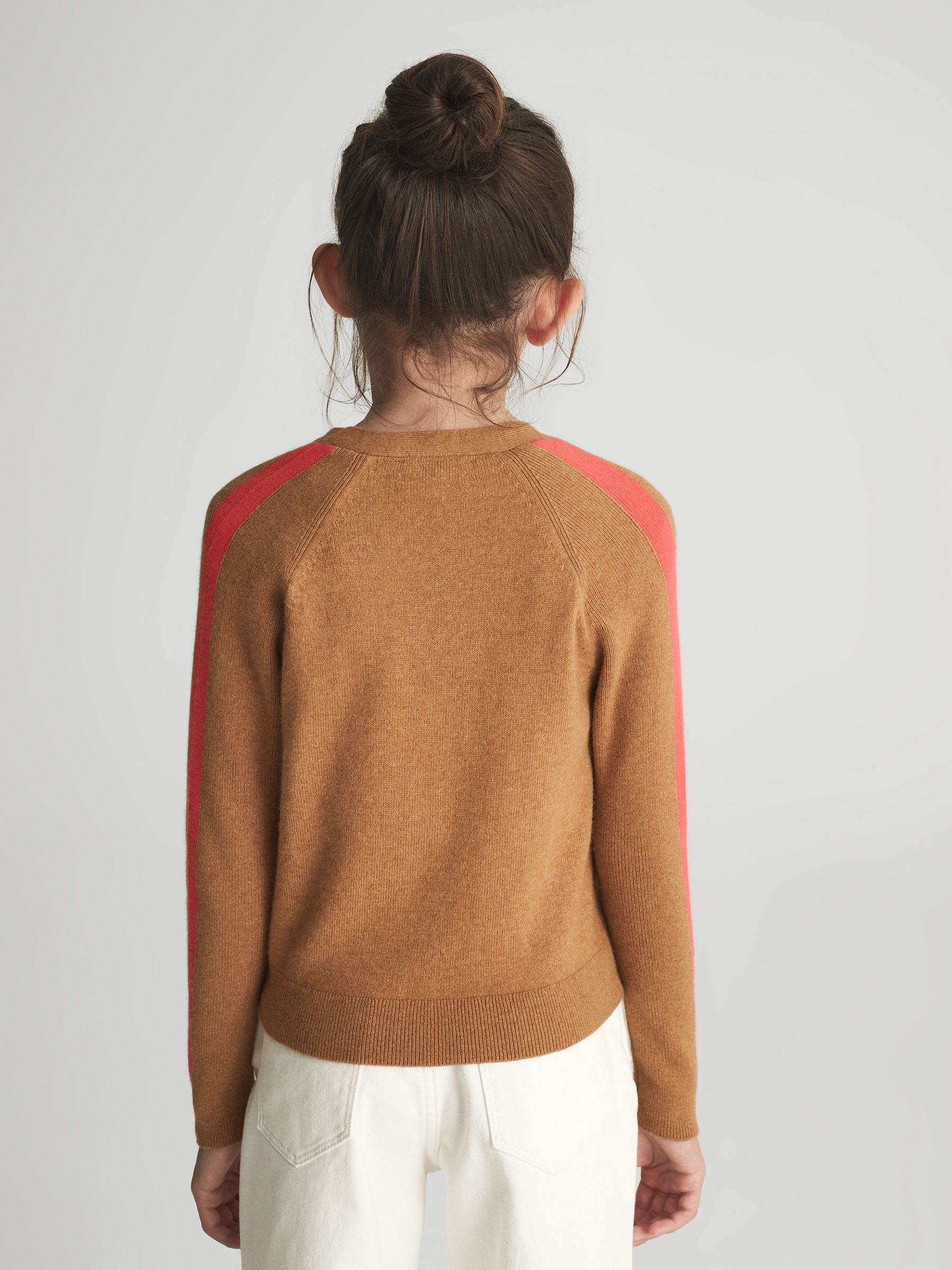 Senior Colourblock Cardigan in Tan - Image 5 of 8