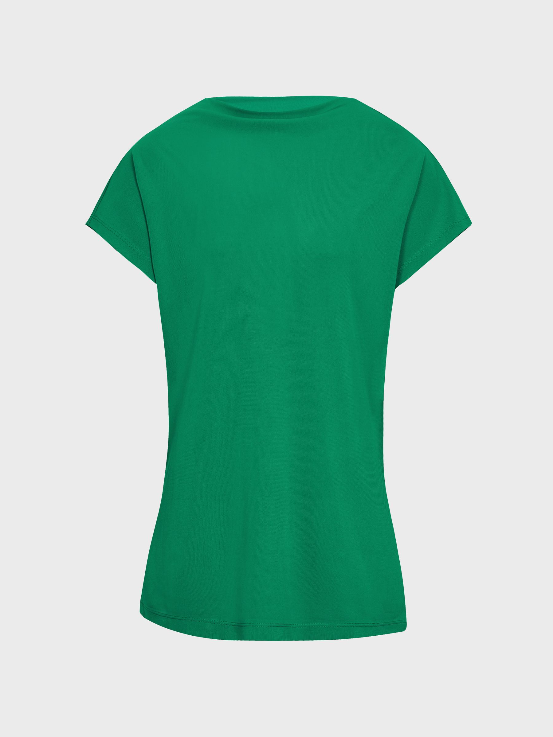 High Neck Jersey Top in Green - Image 2 of 6