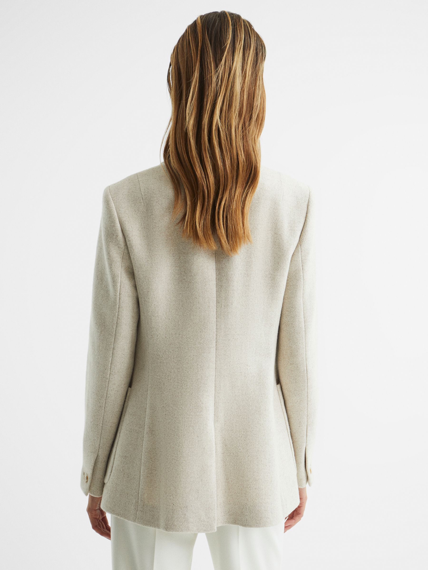 Textured Double Breasted Blazer in Neutral - Image 5 of 7