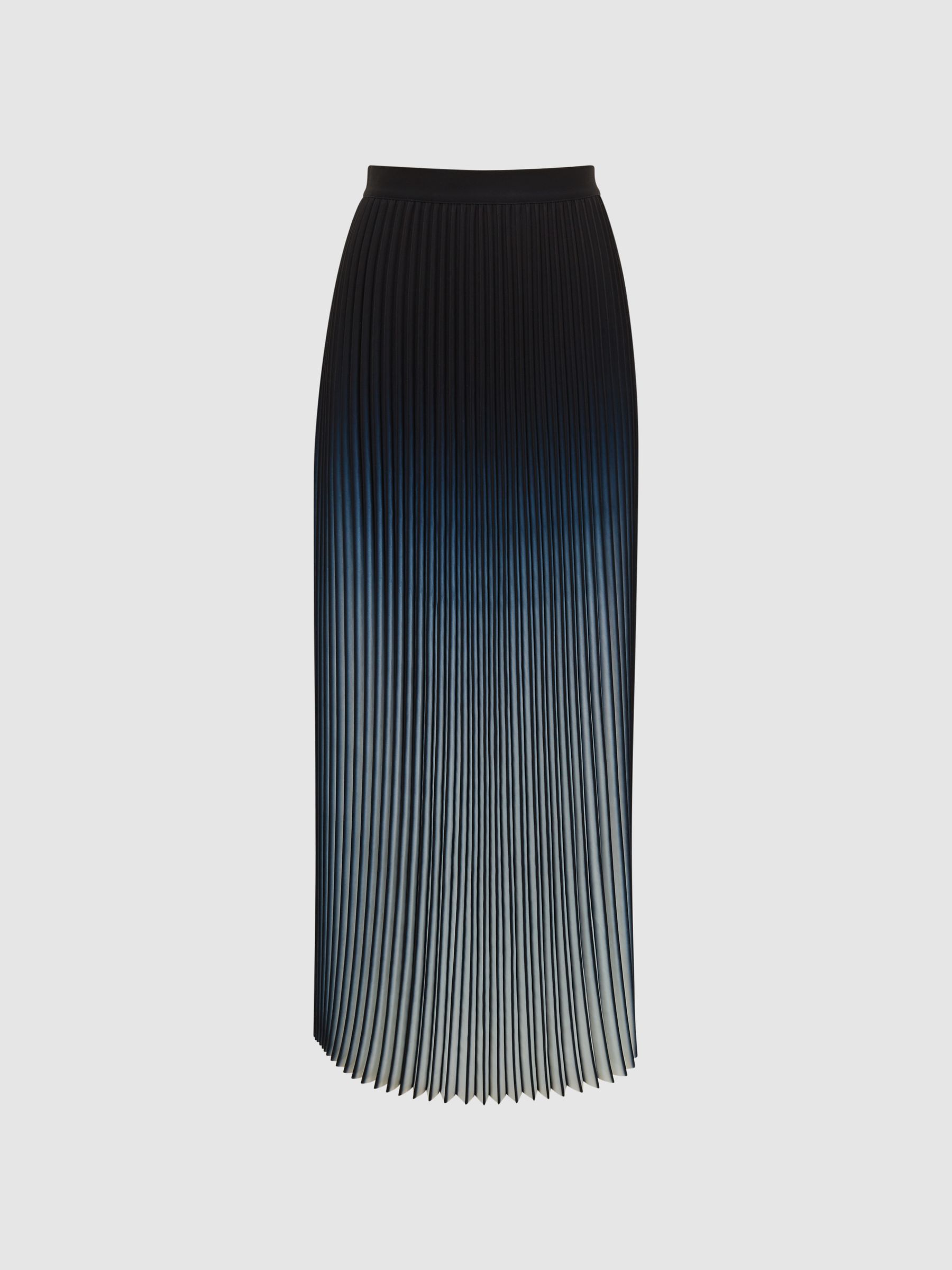 Ombre Pleated Midi Skirt in Blue - Image 2 of 7