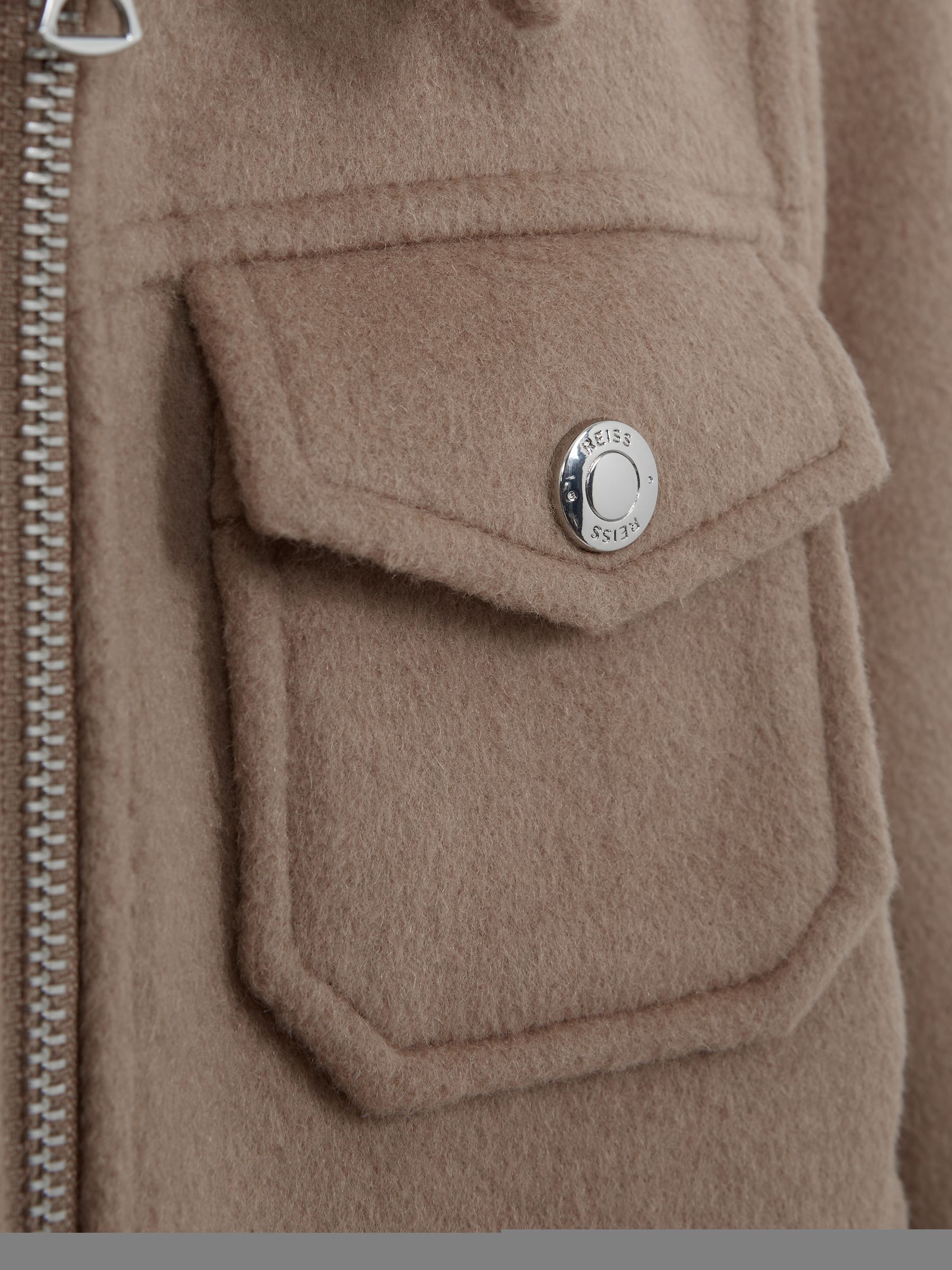 Junior Wool Trucker Jacket in Camel - Image 7 of 7