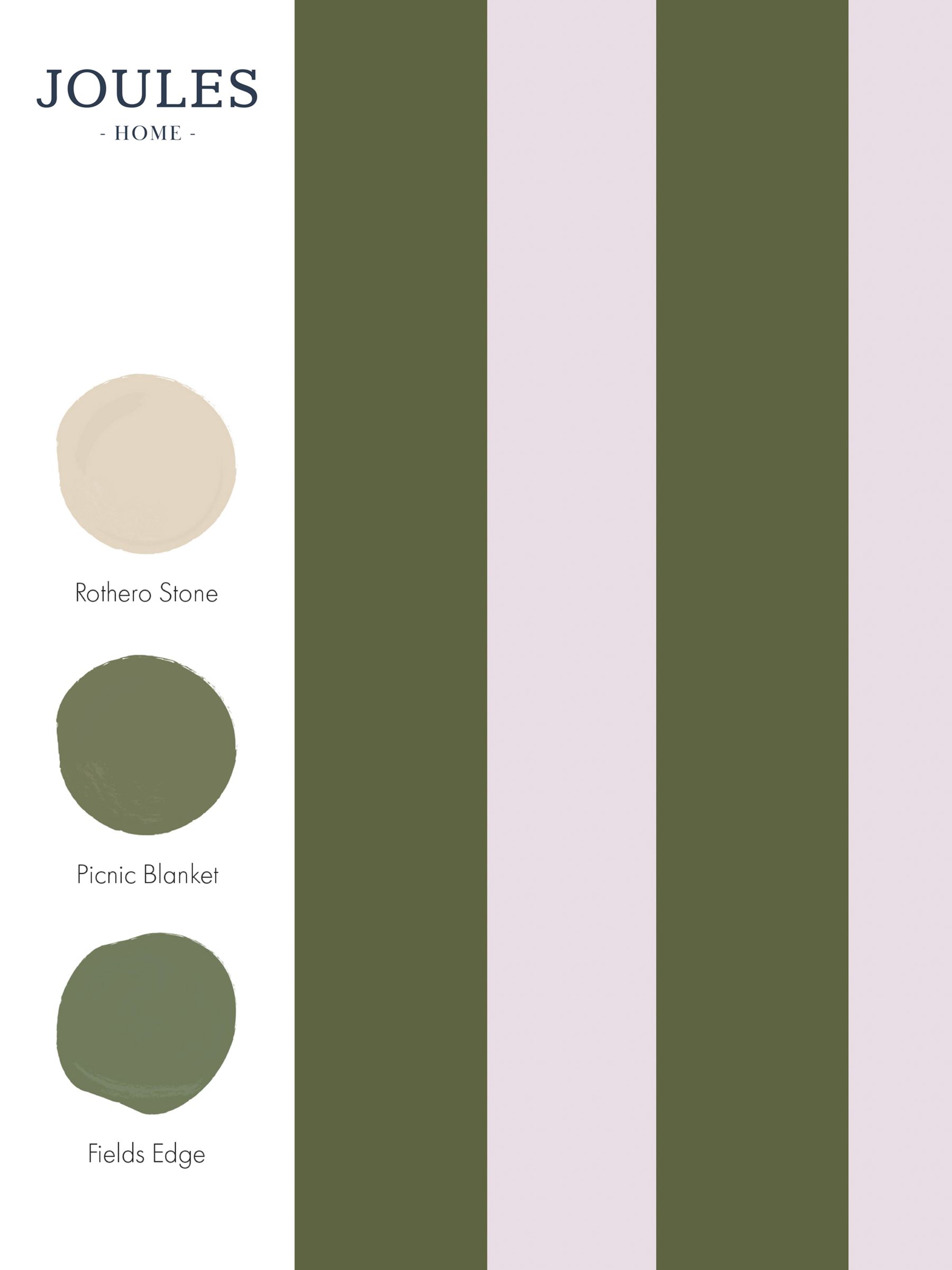 Olive Green Harborough Stripe 10M Wallpaper - Image 2 of 3