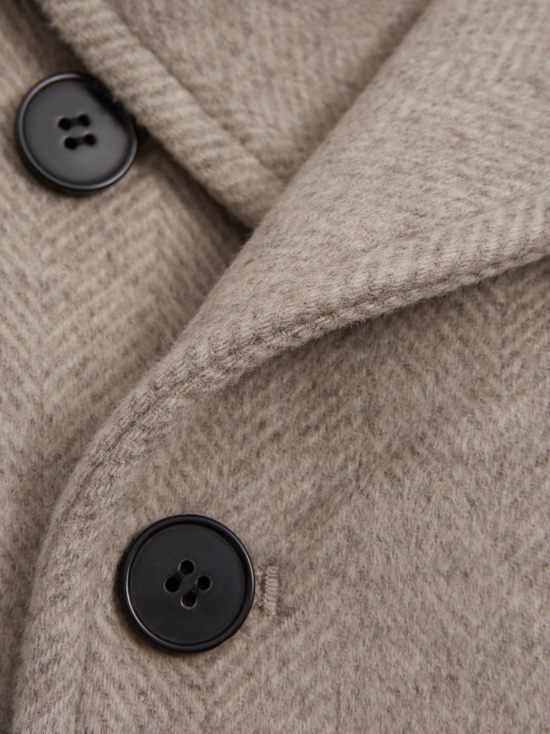 Wool Blend Herringbone Peacoat in Oatmeal - Image 5 of 5