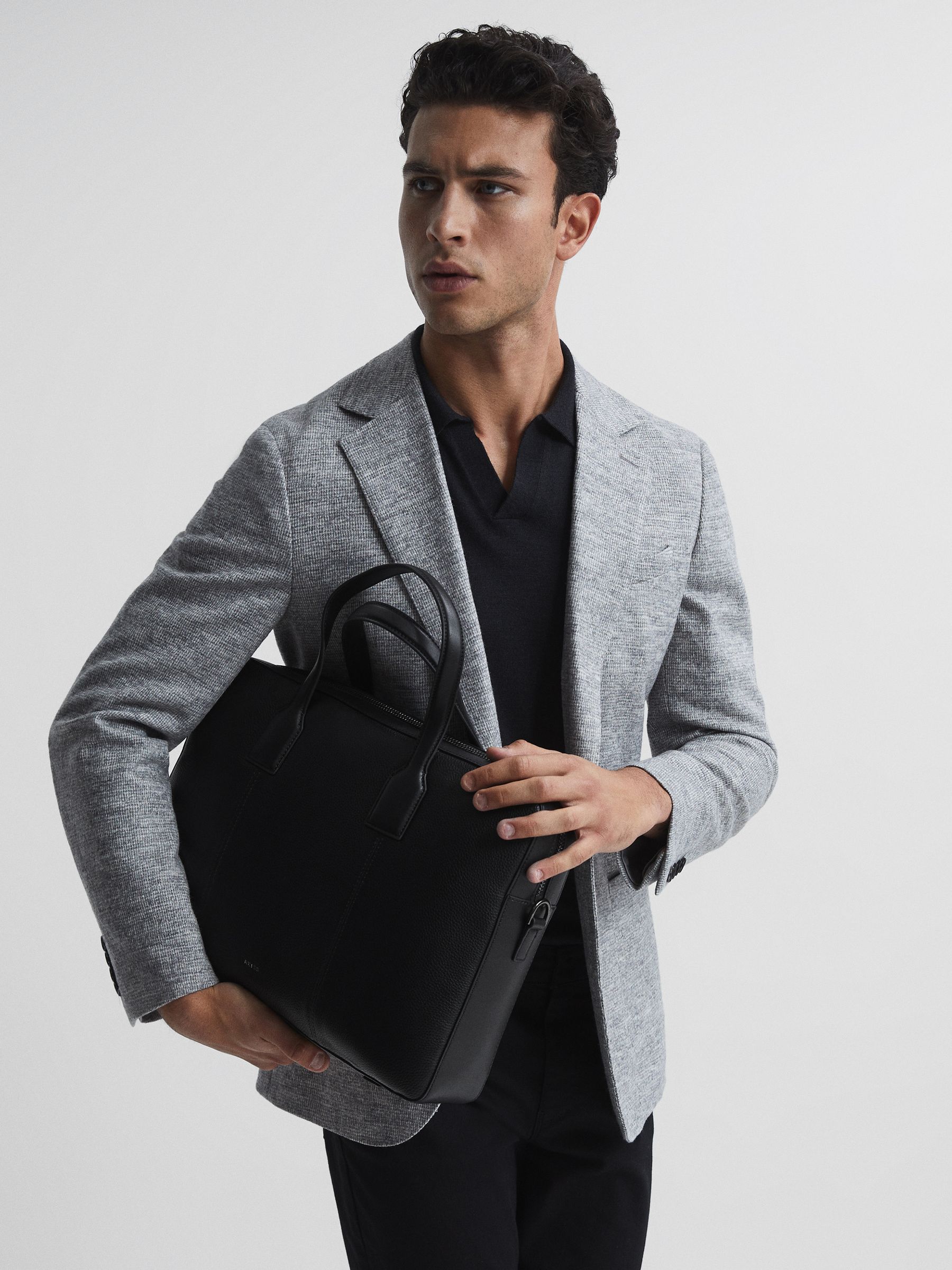 Leather Briefcase in Black - Image 5 of 8