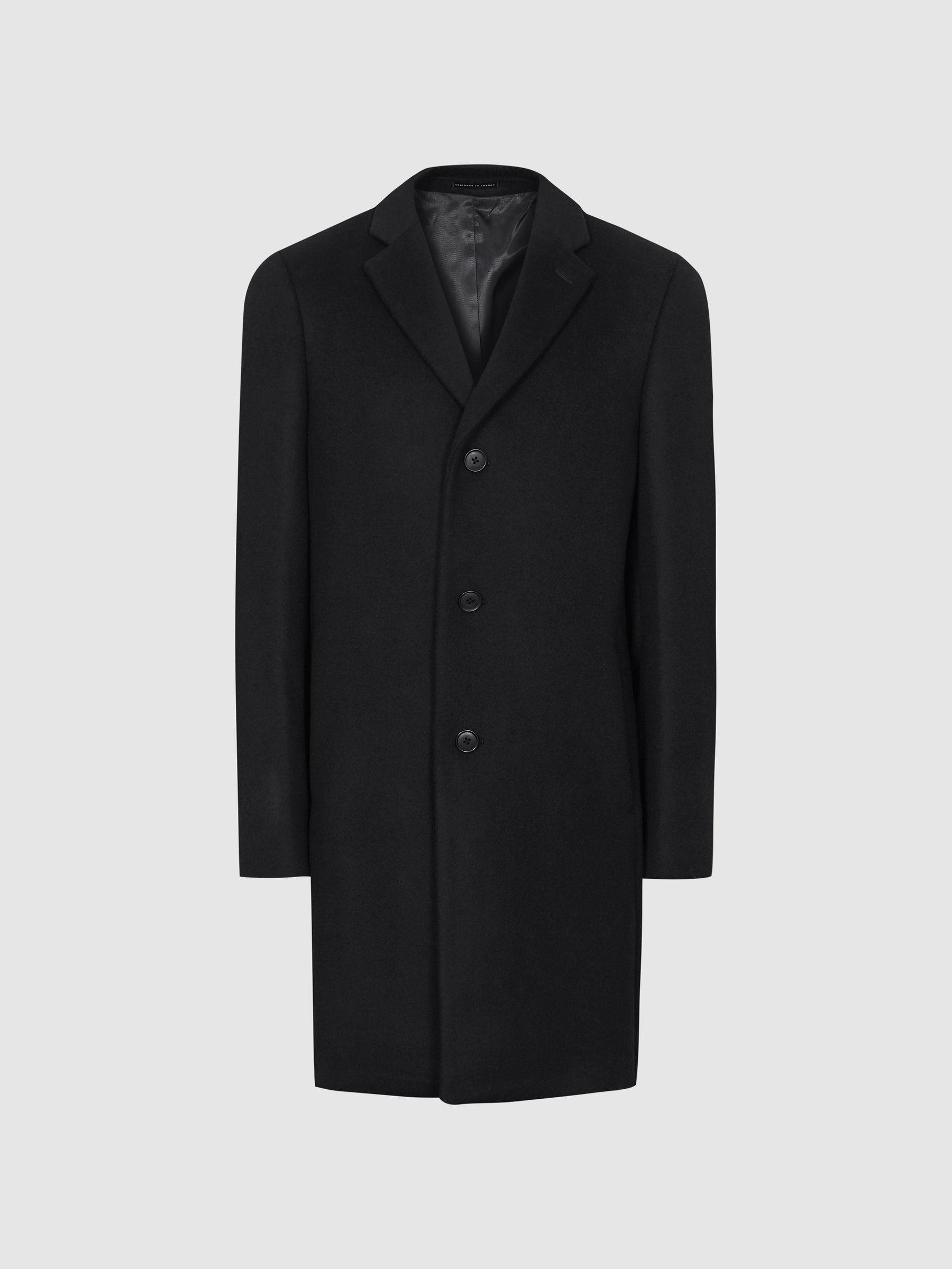 Single Breasted Overcoat in Black - Image 2 of 6