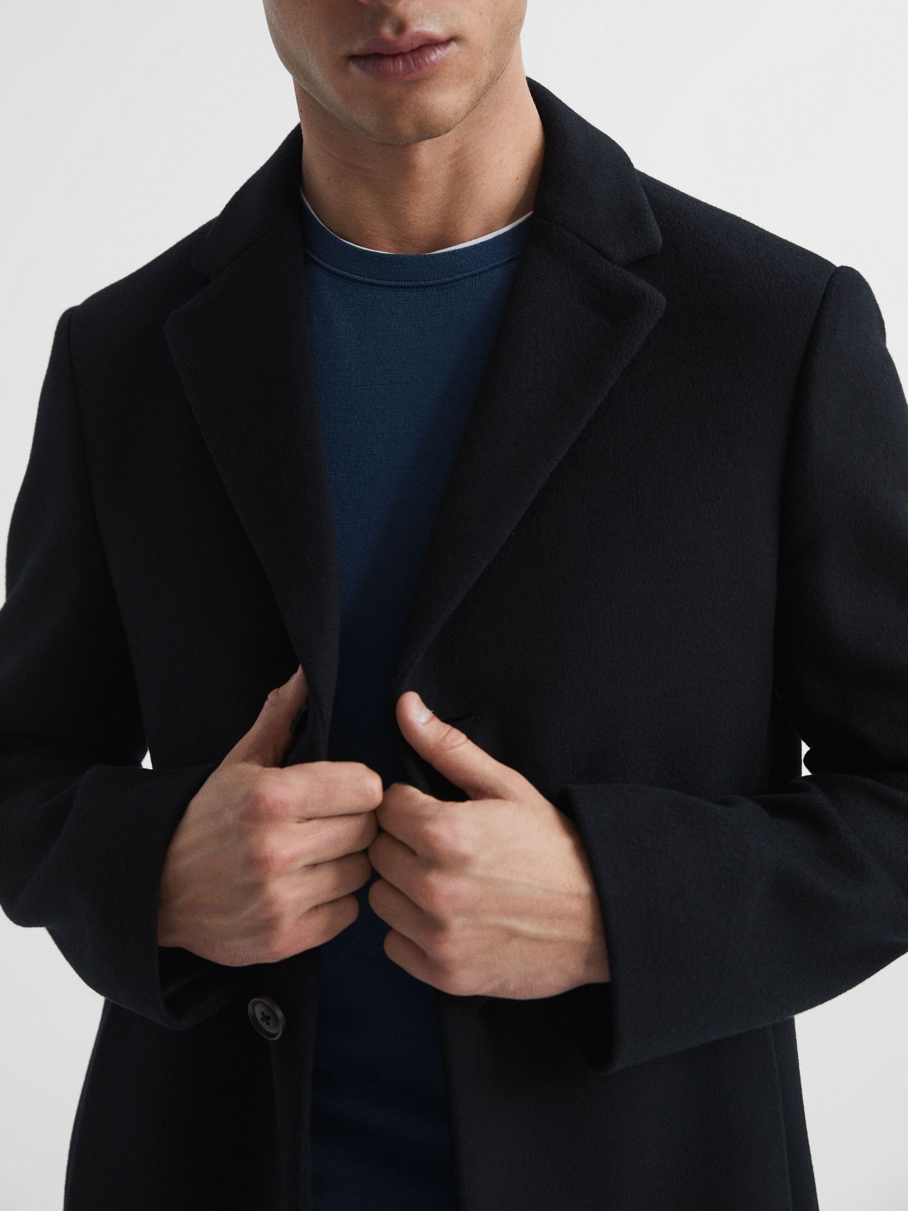 Single Breasted Overcoat in Black - Image 4 of 6