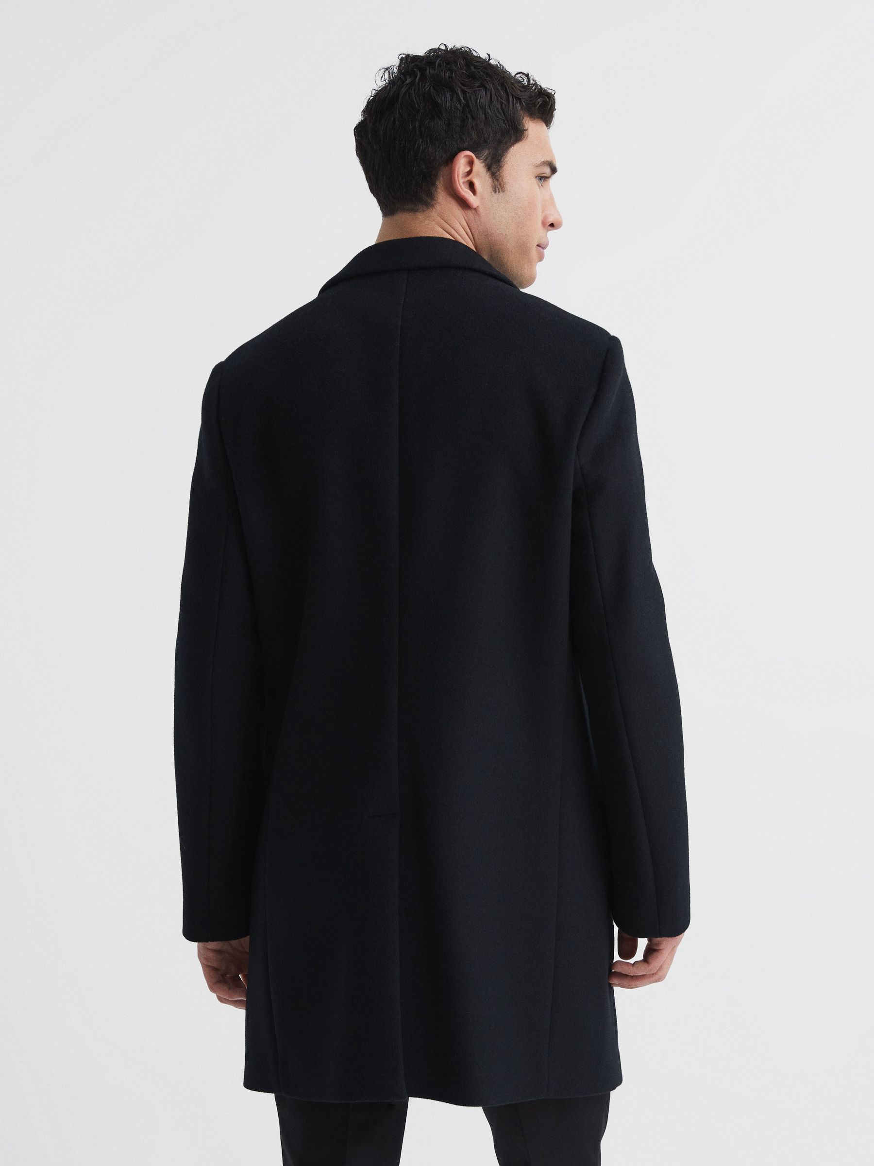 Single Breasted Overcoat in Black - Image 5 of 6