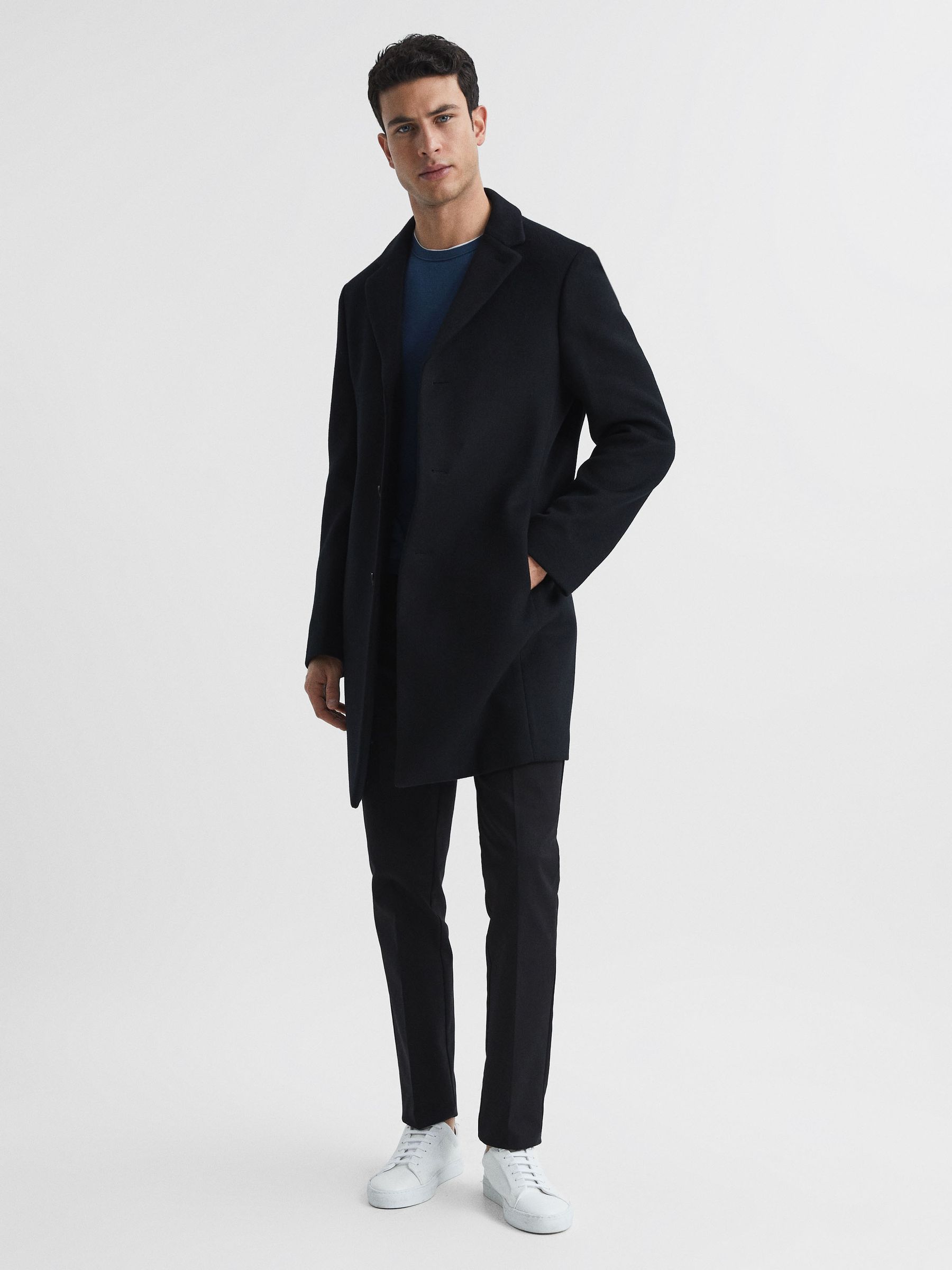Single Breasted Overcoat in Black - Image 6 of 6