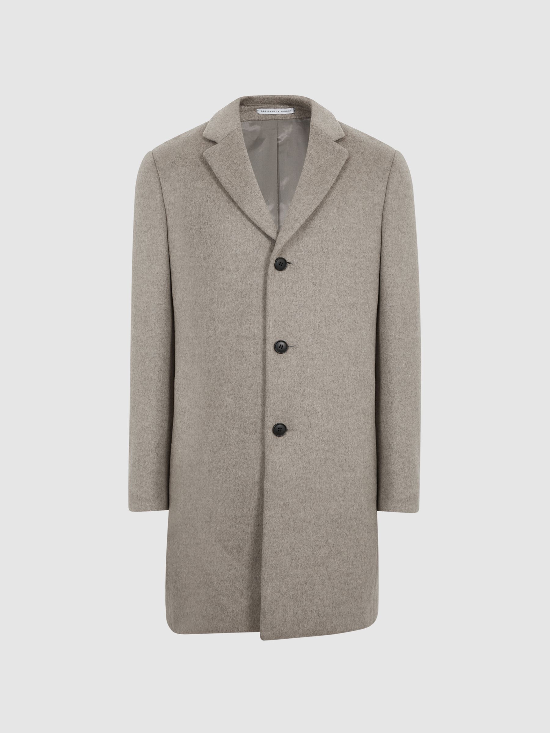 Single Breasted Overcoat in Oatmeal - Image 2 of 6