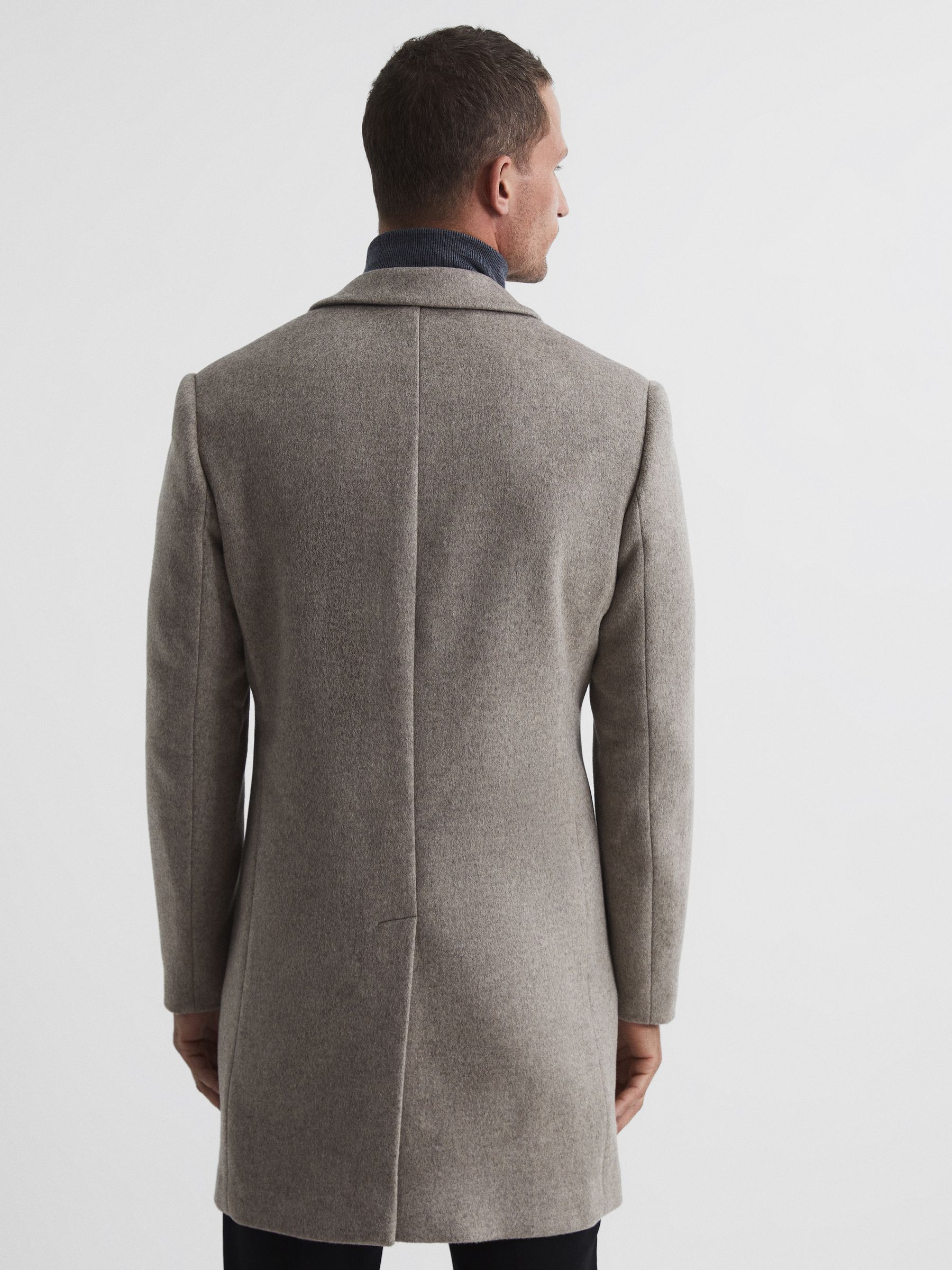 Single Breasted Overcoat in Oatmeal - Image 5 of 6