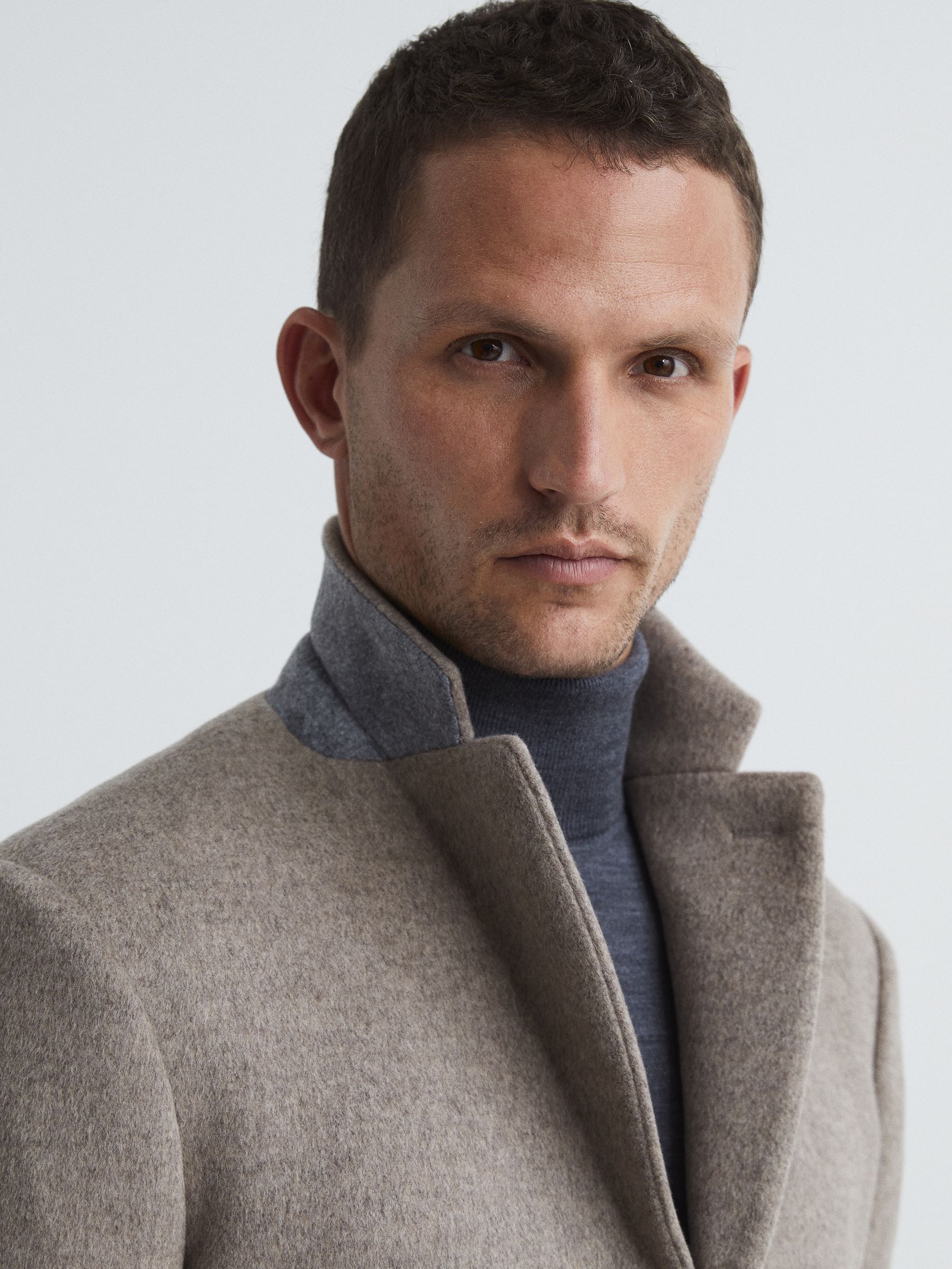 Single Breasted Overcoat in Oatmeal - Image 6 of 6