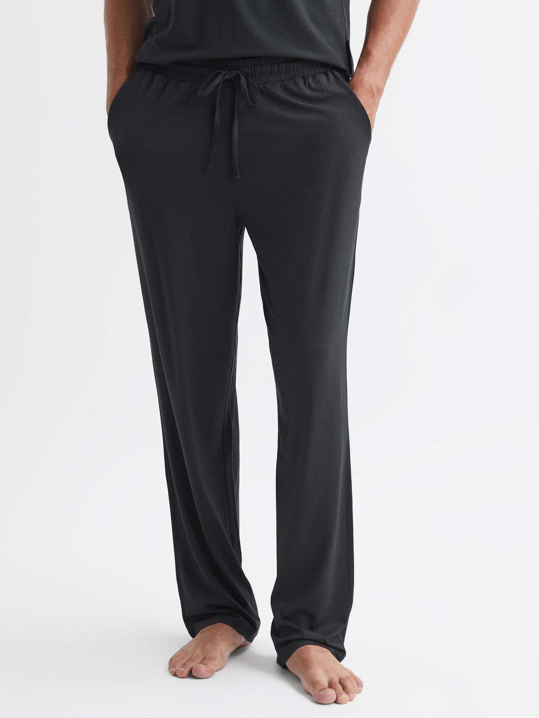 Jersey Drawstring Joggers in Charcoal - Image 1 of 5