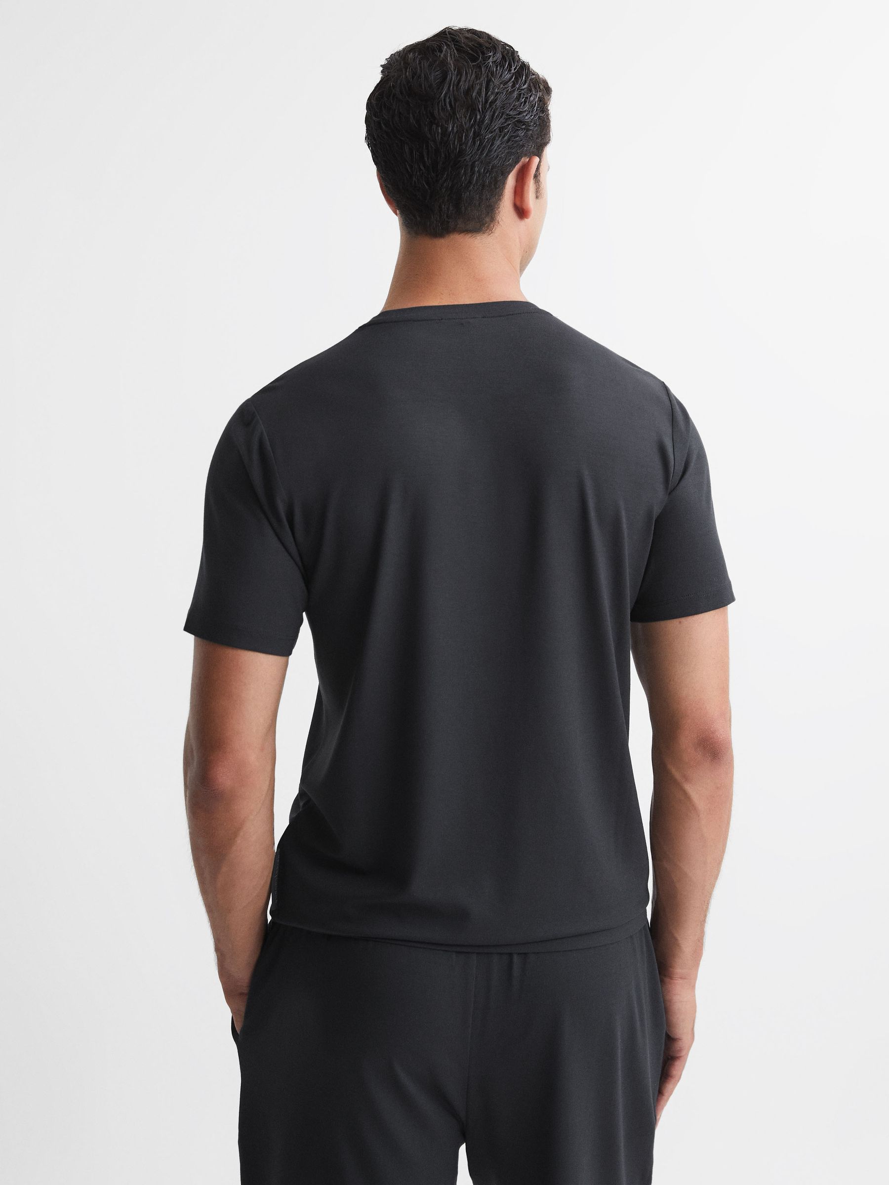 Jersey Crew Neck Short Sleeve T-Shirt in Charcoal - Image 4 of 4