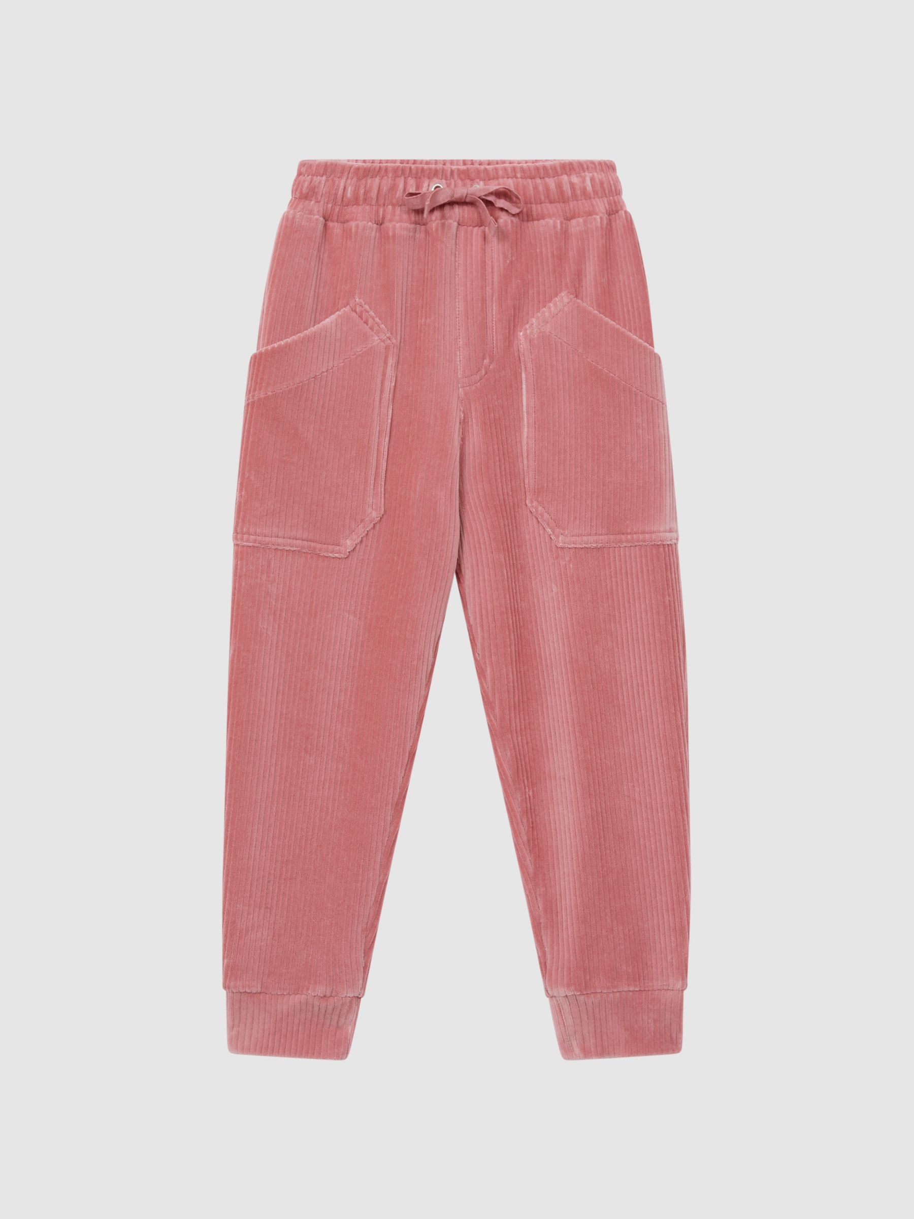 9-14 yrs Relaxed Corduroy Drawstring Trousers in Pink - Image 2 of 5
