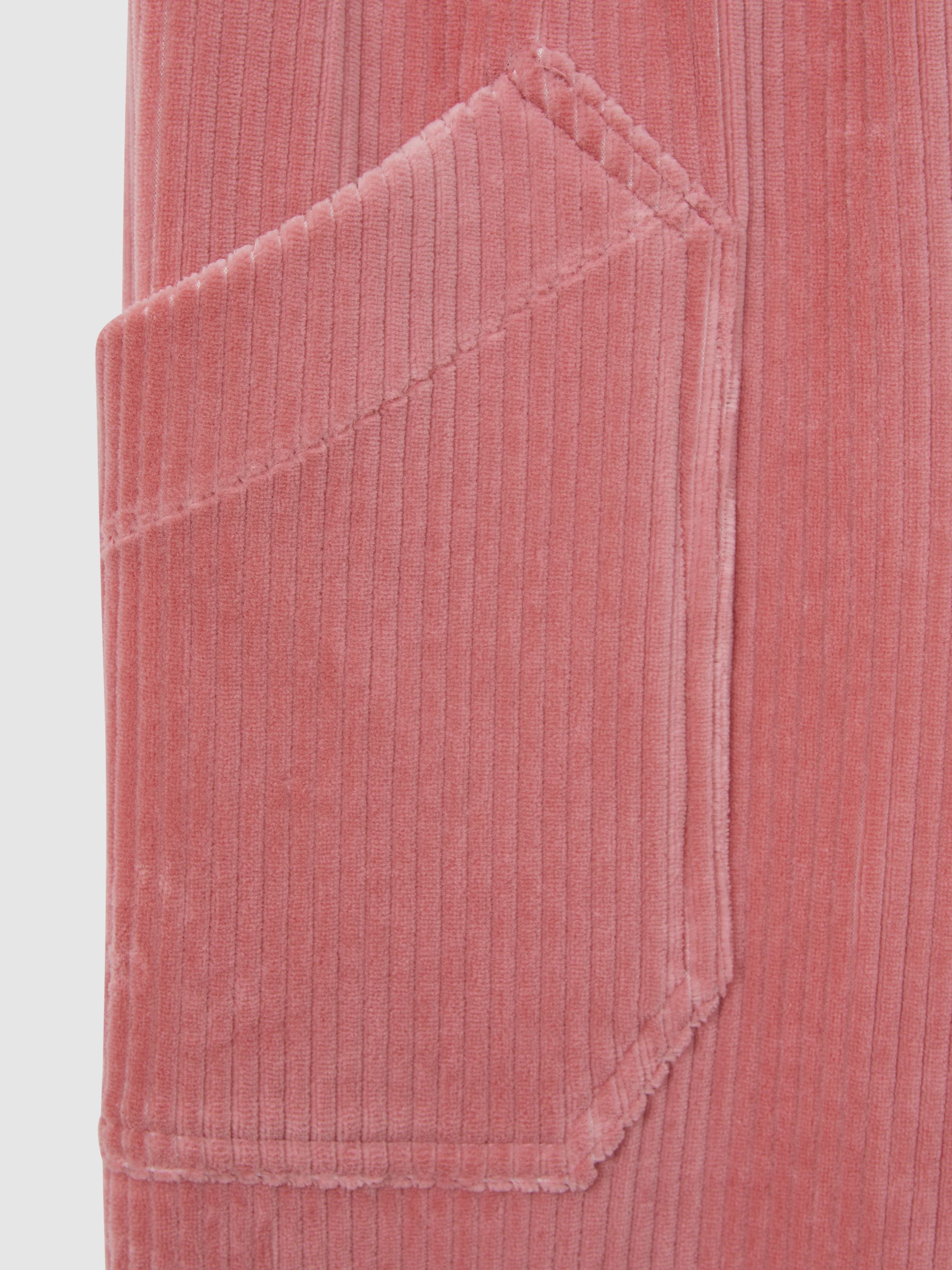 9-14 yrs Relaxed Corduroy Drawstring Trousers in Pink - Image 4 of 5